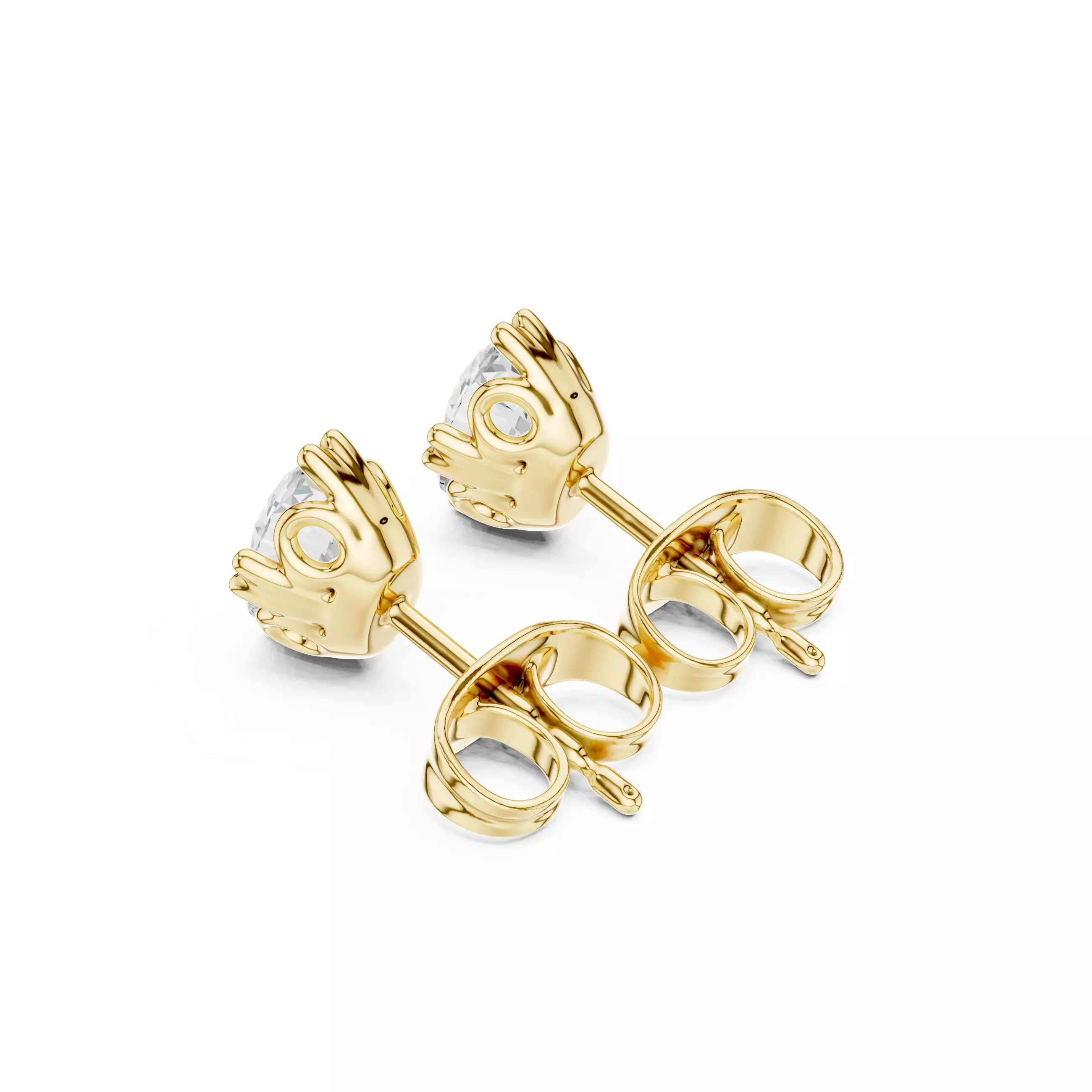 Solitaire Oval Cut Diamond Stud Earring 3DM STL Video 3D print model_8