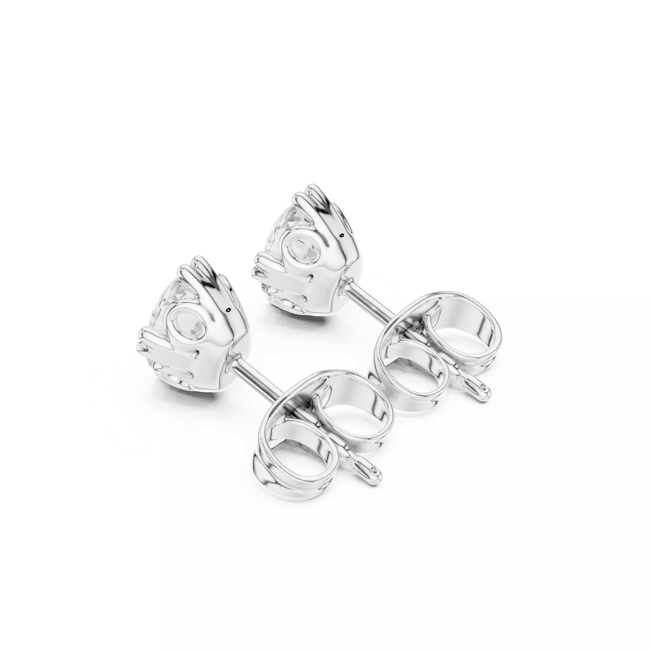 Solitaire Oval Cut Diamond Stud Earring 3DM STL Video 3D print model_12