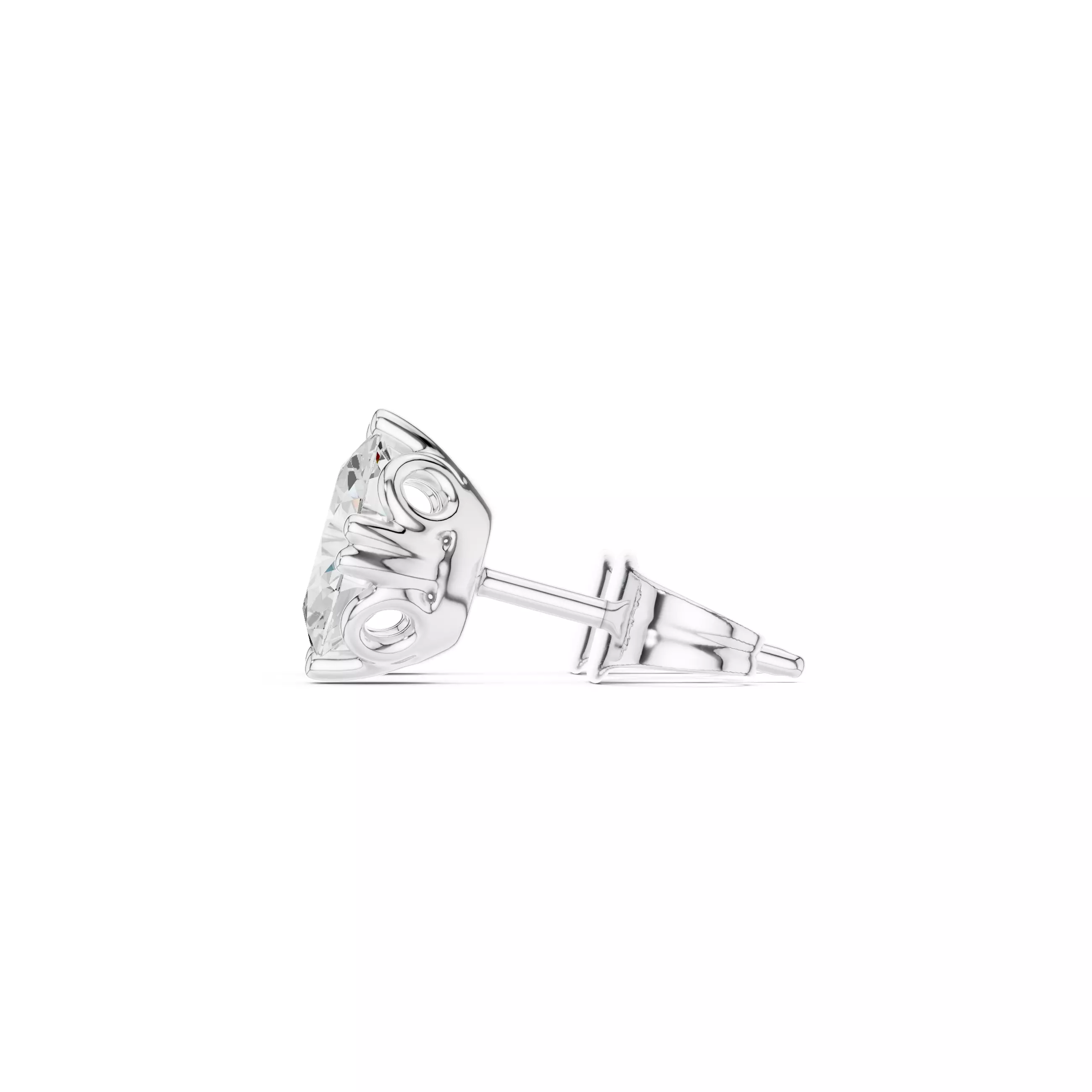 Solitaire Oval Cut Diamond Stud Earring 3DM STL Video 3D print model_13