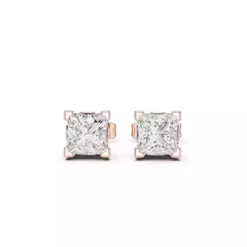 Solitaire Princess Cut Diamond Stud Earring 3DM STL Video