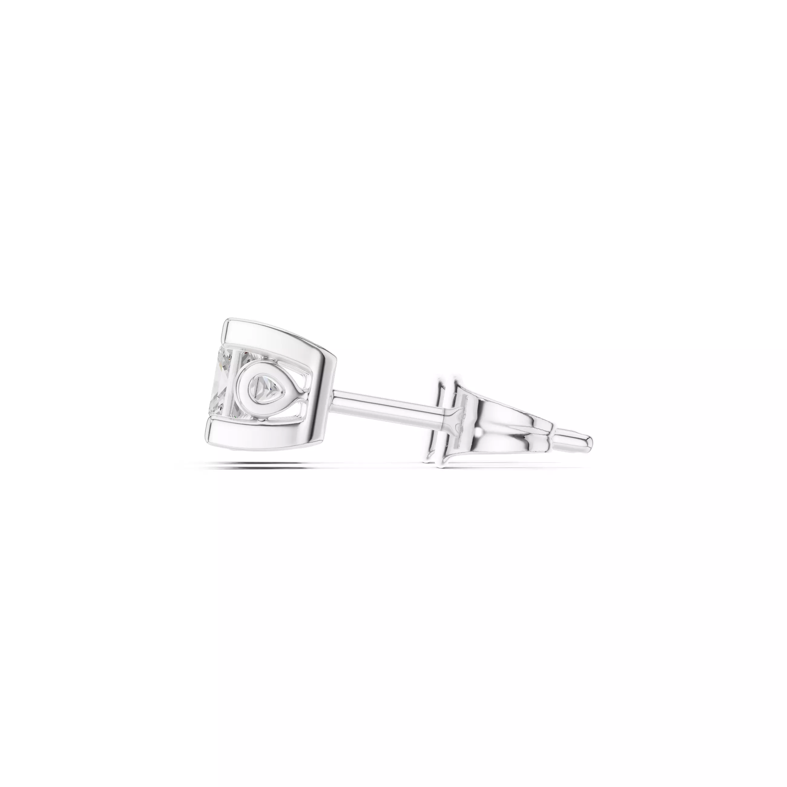 Solitaire Princess Cut Diamond Stud Earring 3DM STL Video 3D print model_13