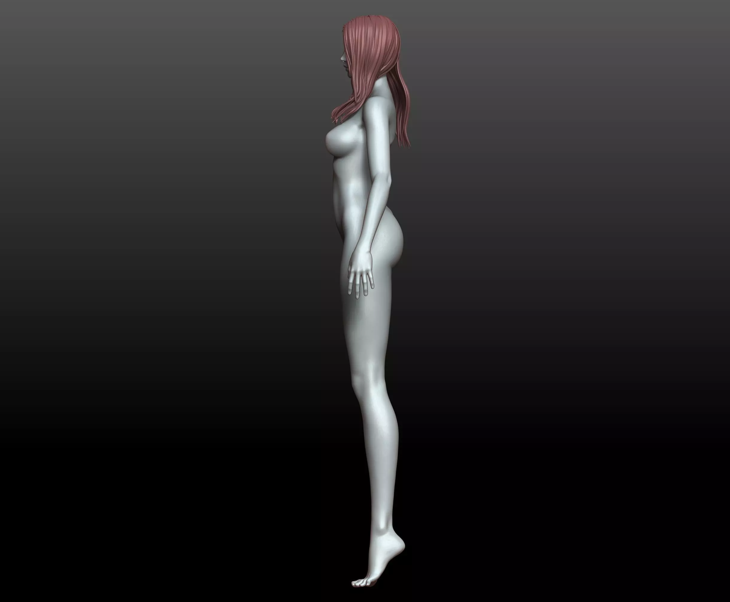 V2 Highpoly and Lowpoly Fantasy mature woman female Base mesh 3D model_16