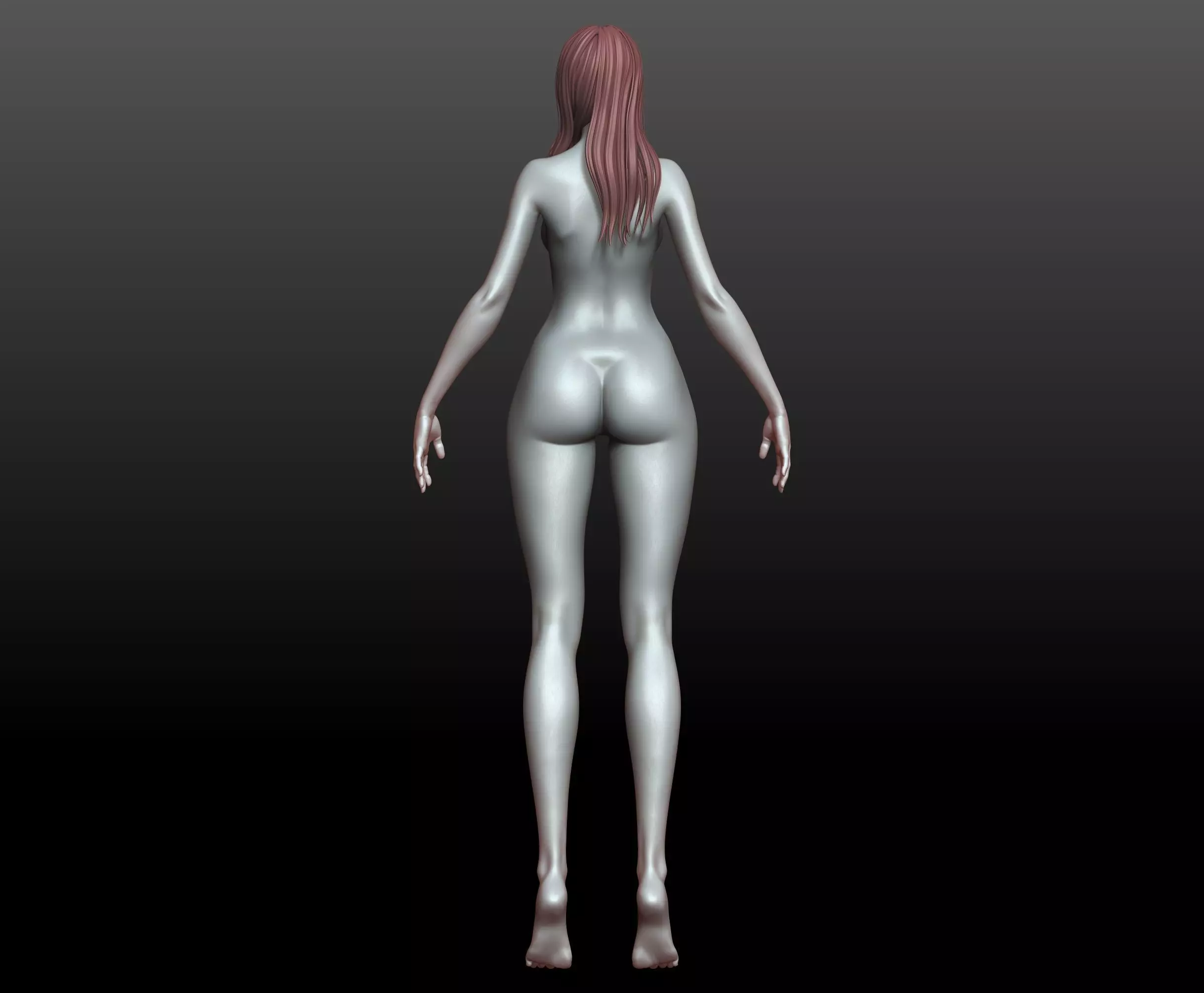 V2 Highpoly and Lowpoly Fantasy mature woman female Base mesh 3D model_18