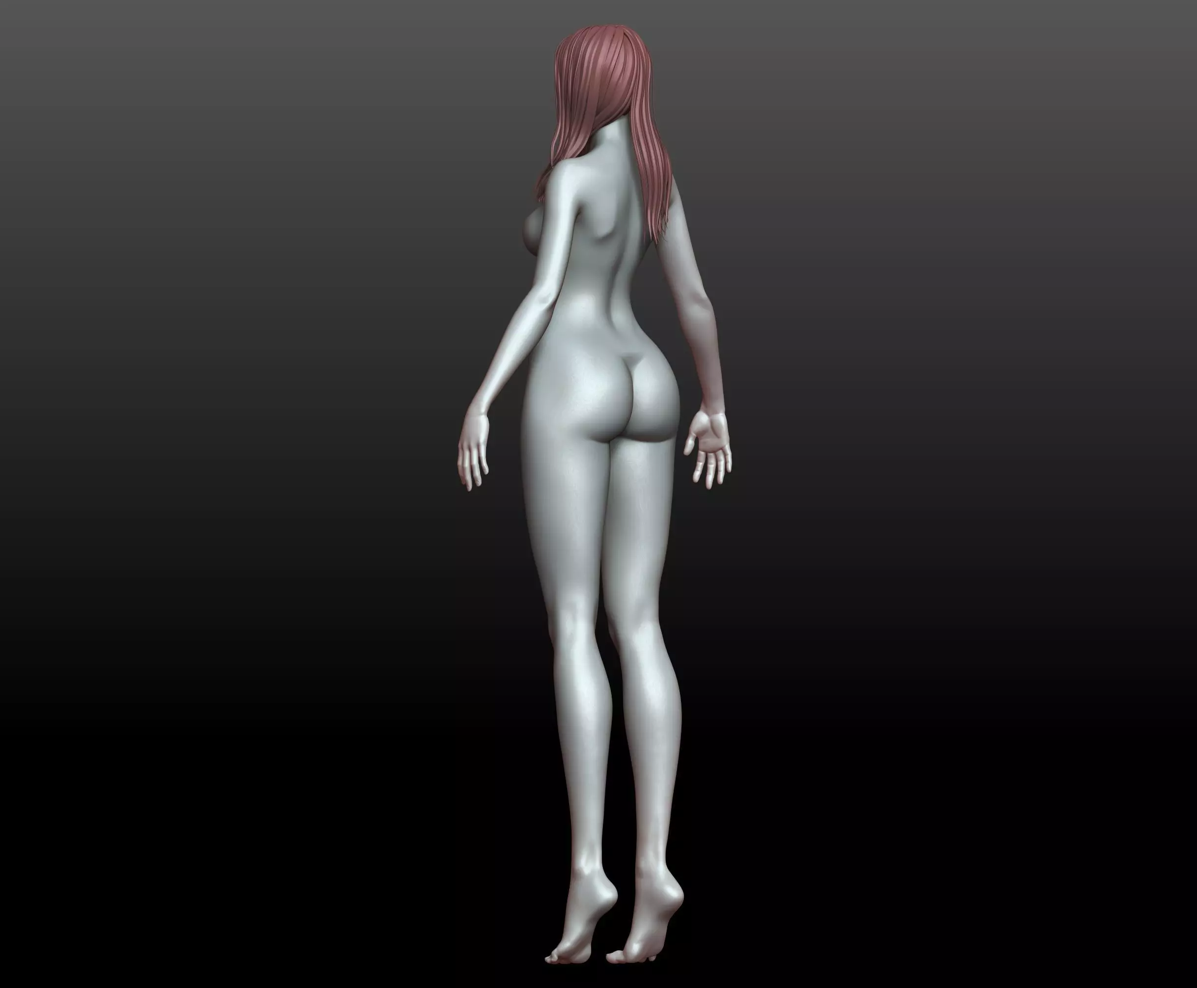V2 Highpoly and Lowpoly Fantasy mature woman female Base mesh 3D model_17