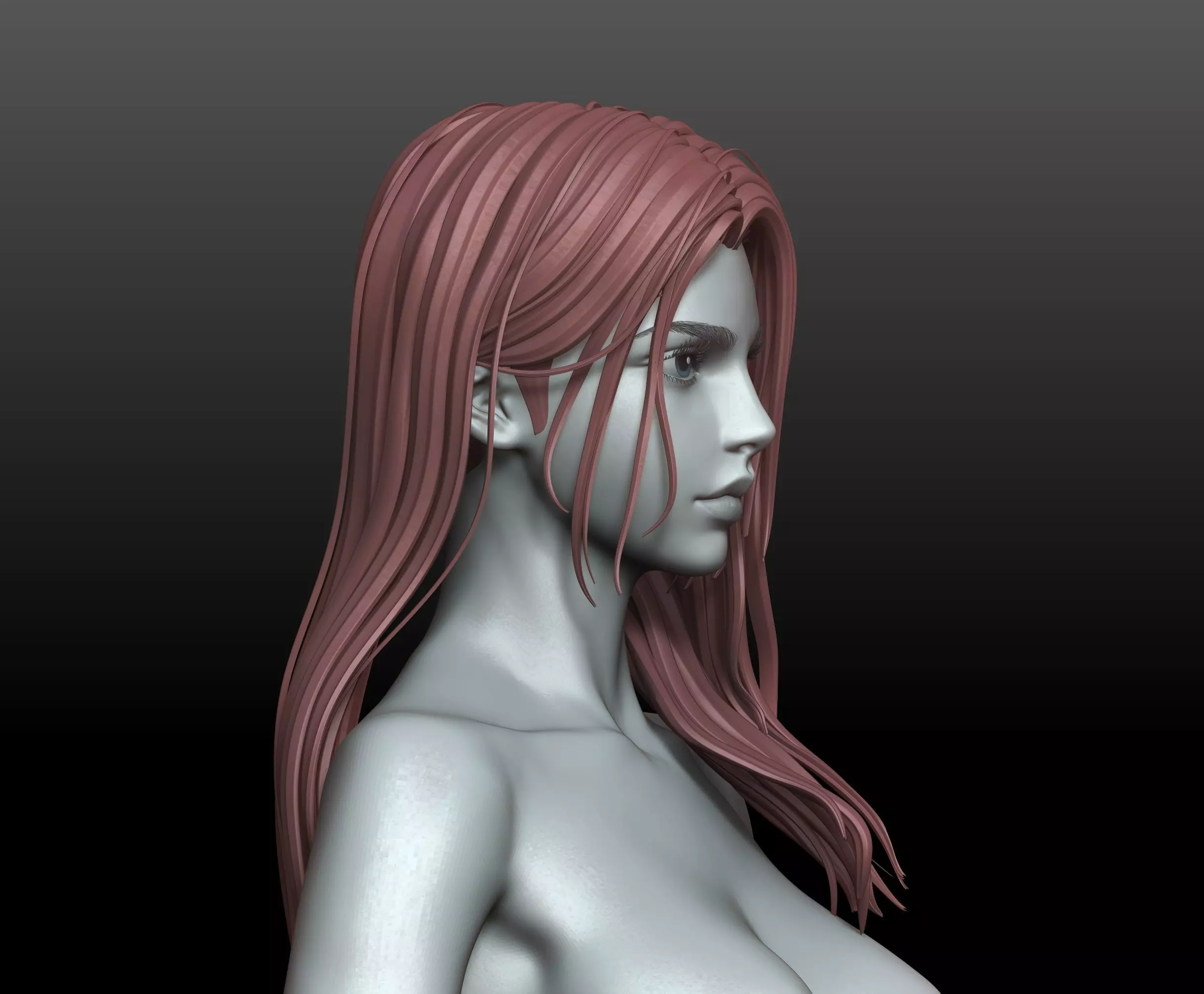 V2 Highpoly and Lowpoly Fantasy mature woman female Base mesh 3D model_21