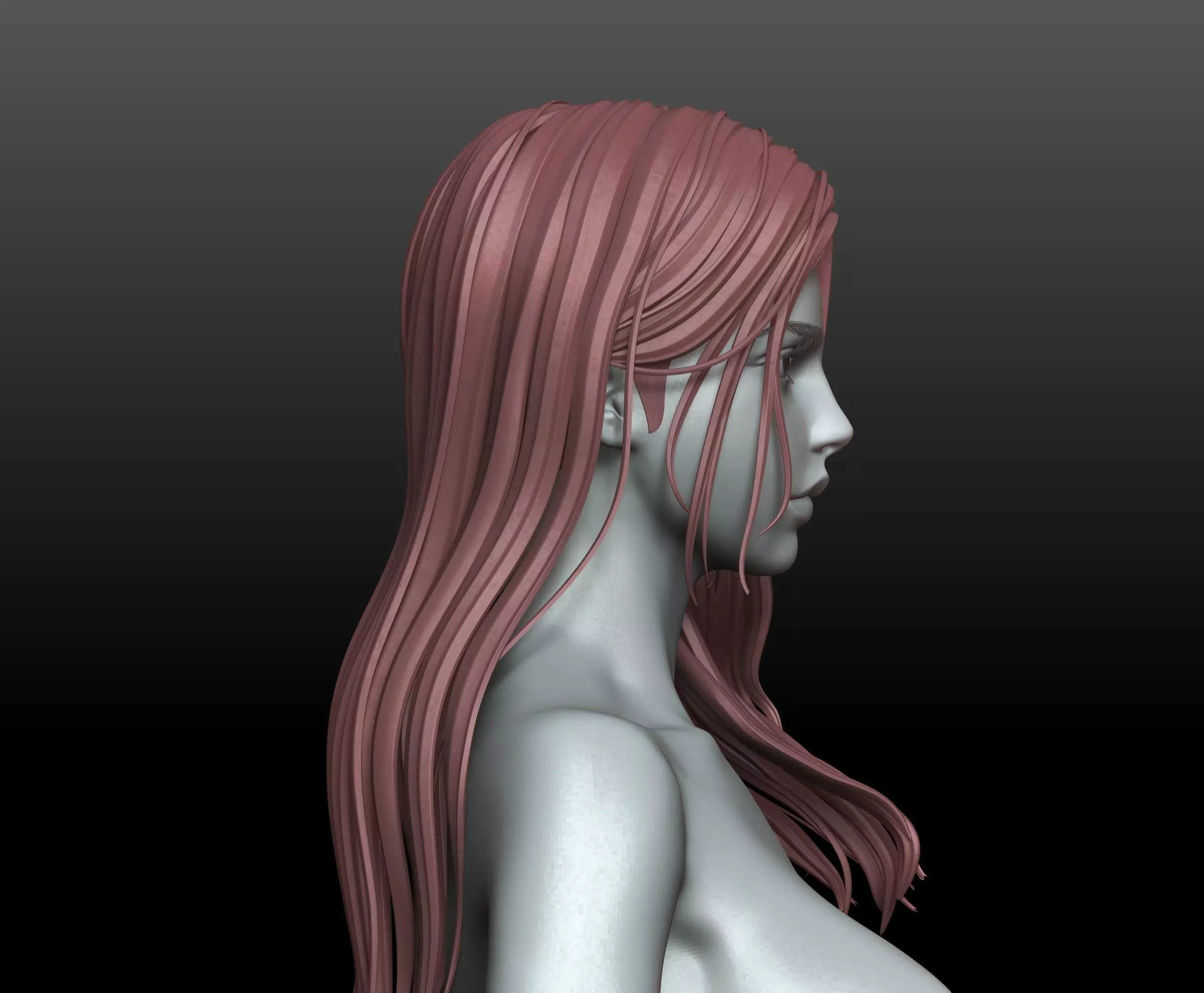 V2 Highpoly and Lowpoly Fantasy mature woman female Base mesh 3D model_5