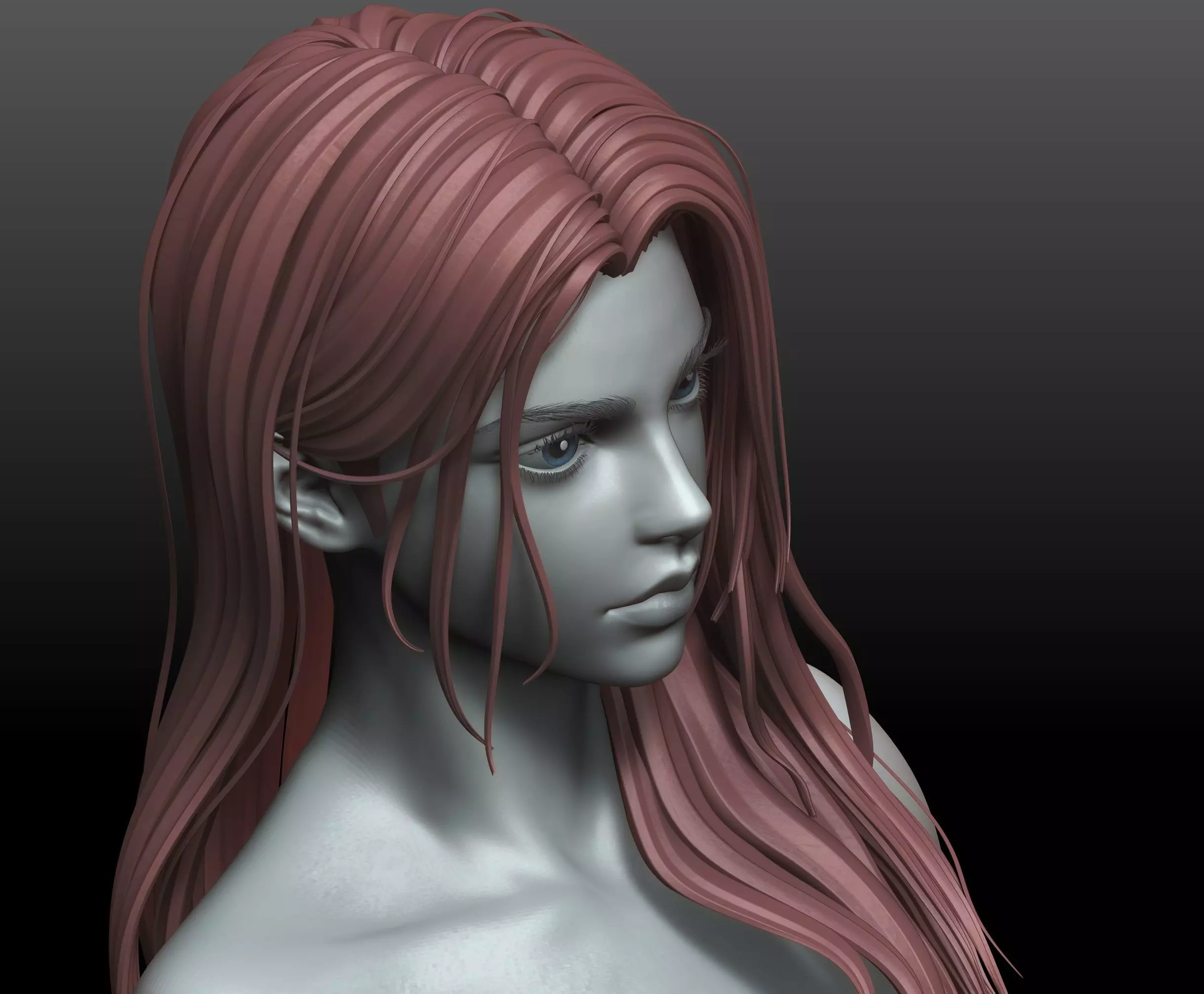 V2 Highpoly and Lowpoly Fantasy mature woman female Base mesh 3D model_12