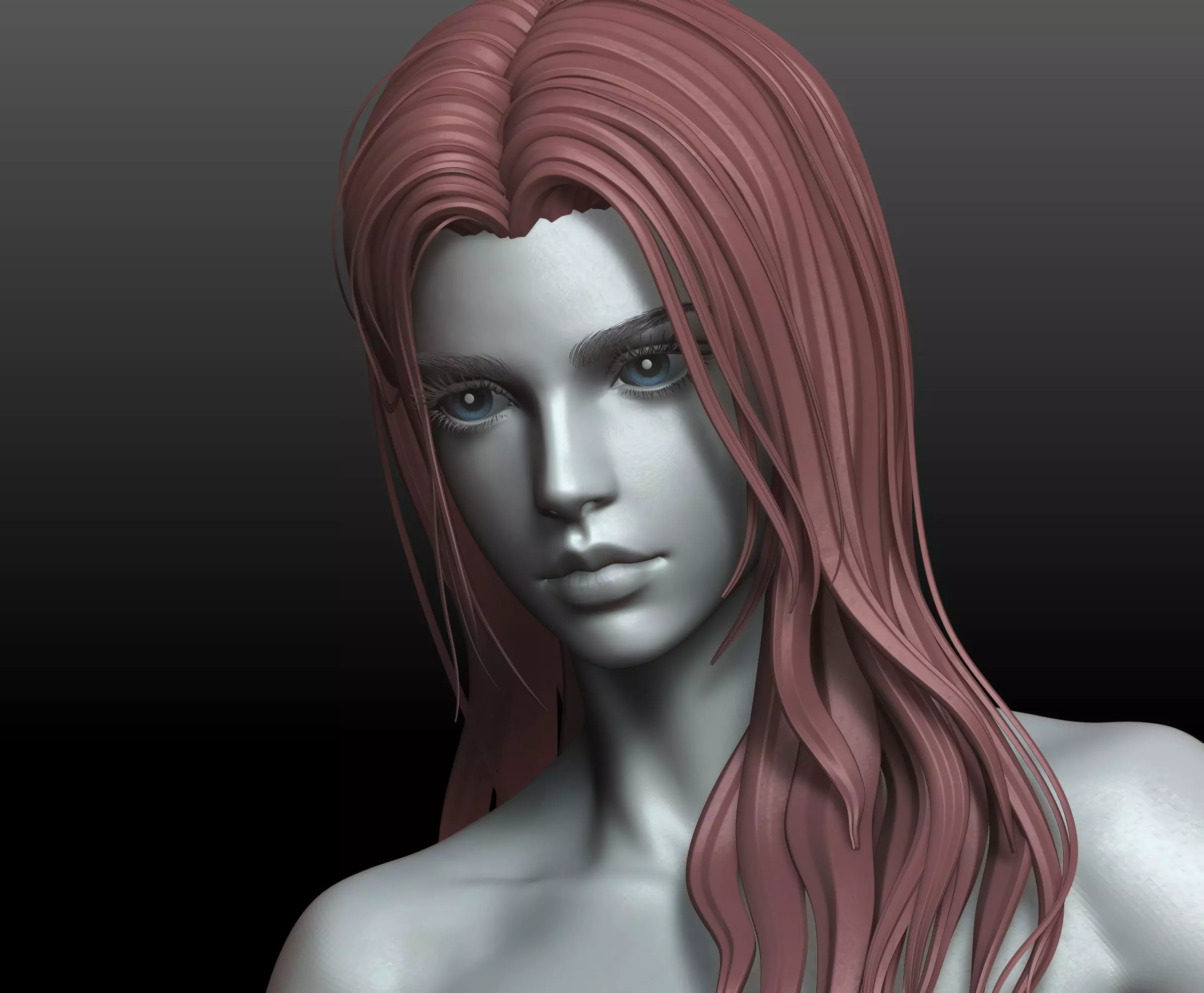 V2 Highpoly and Lowpoly Fantasy mature woman female Base mesh 3D model_13