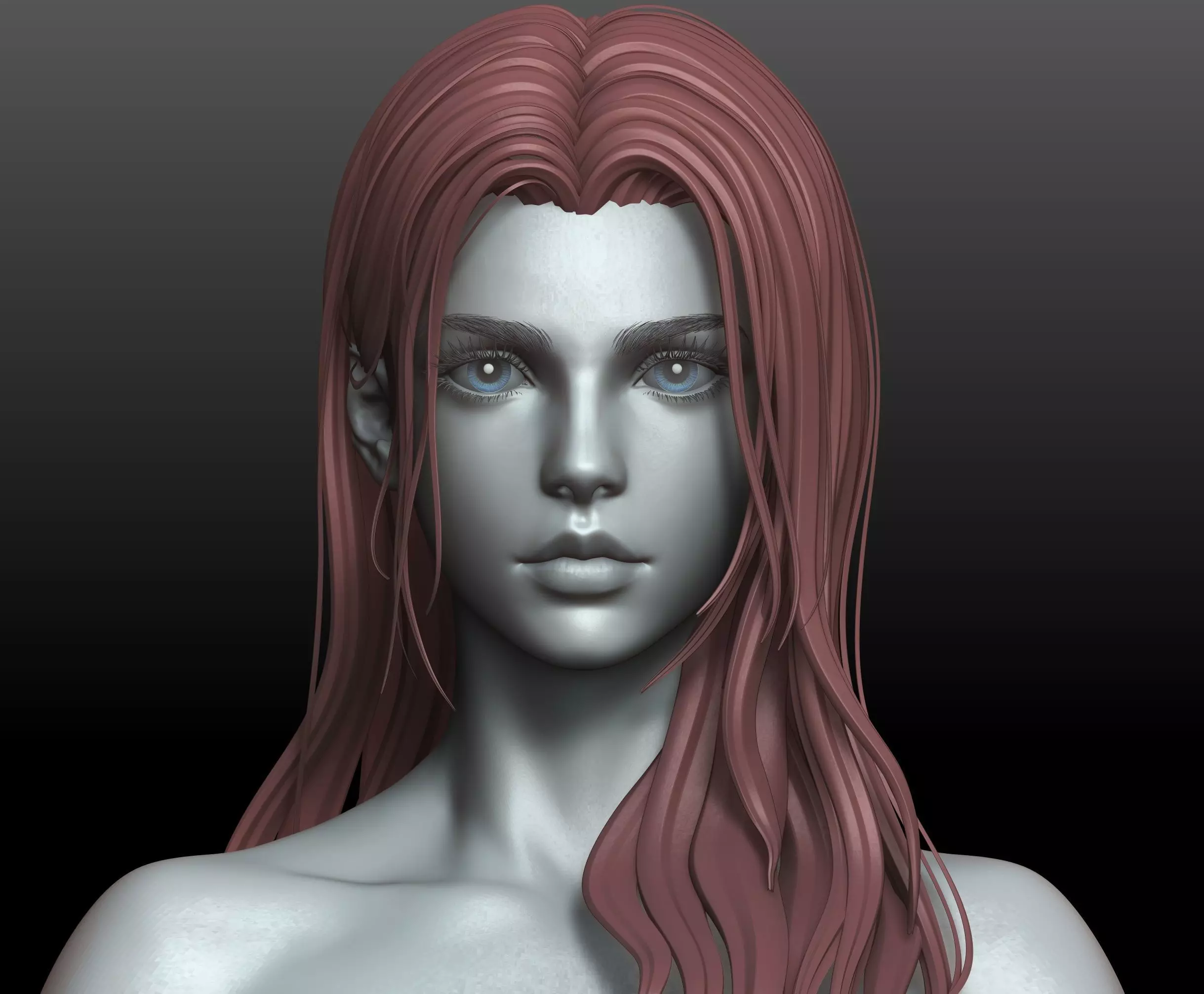 V2 Highpoly and Lowpoly Fantasy mature woman female Base mesh 3D model_7