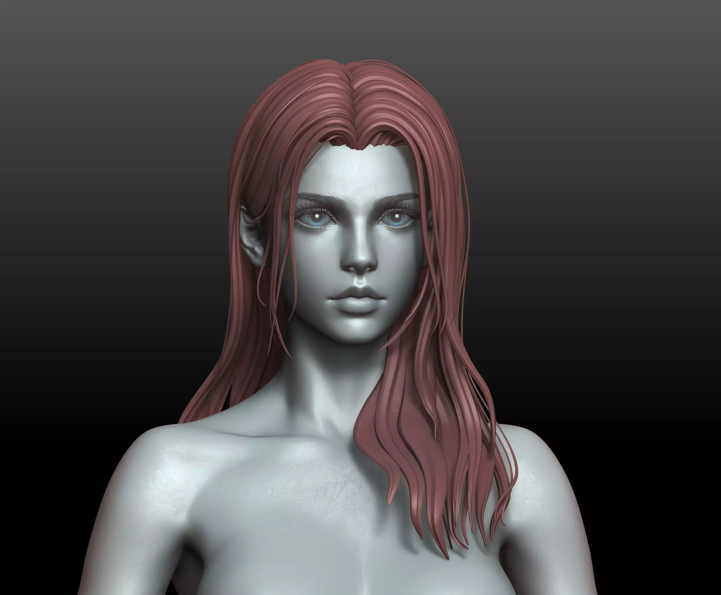 V2 Highpoly and Lowpoly Fantasy mature woman female Base mesh 3D model_19