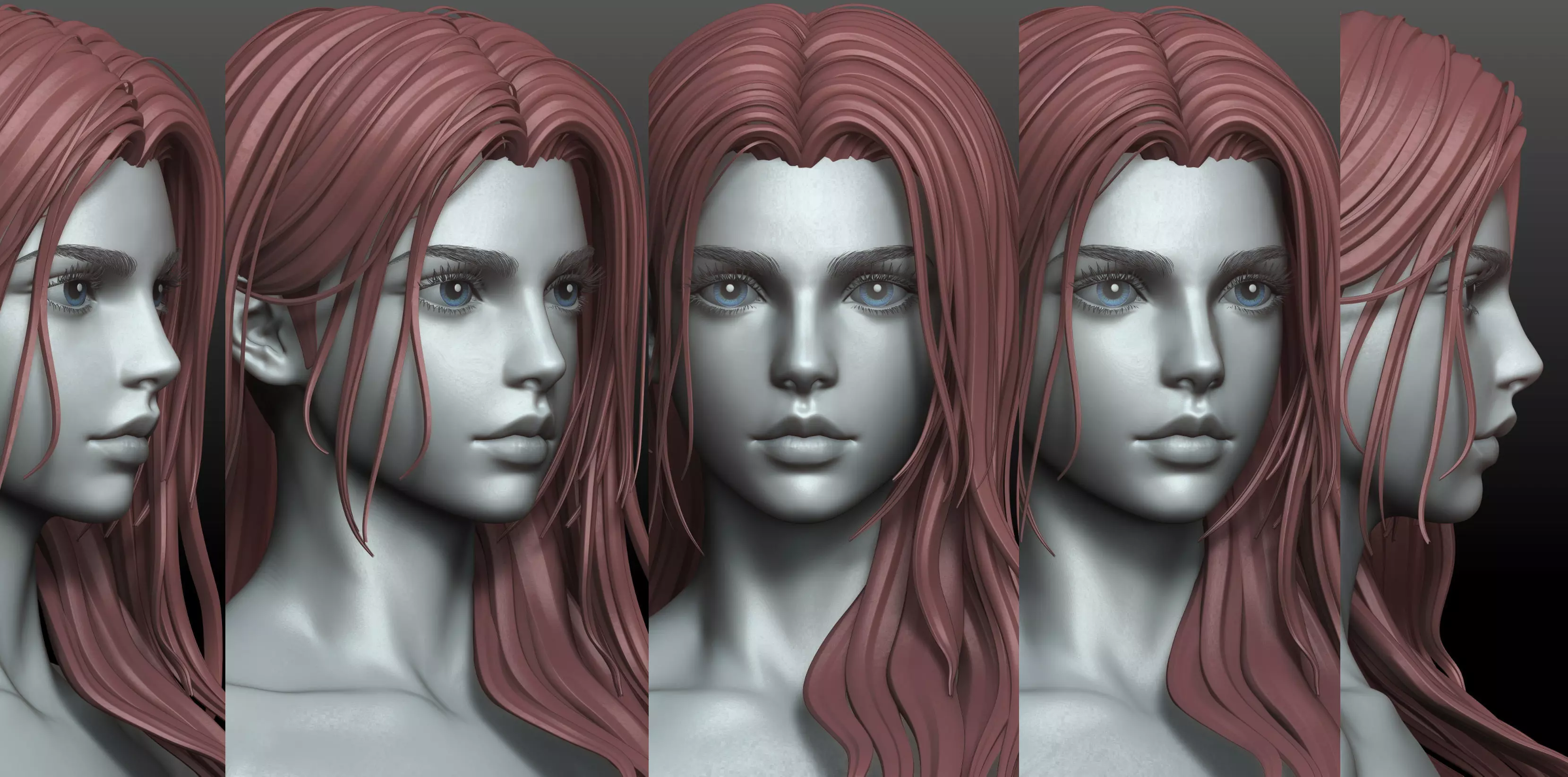V2 Highpoly and Lowpoly Fantasy mature woman female Base mesh 3D model_1