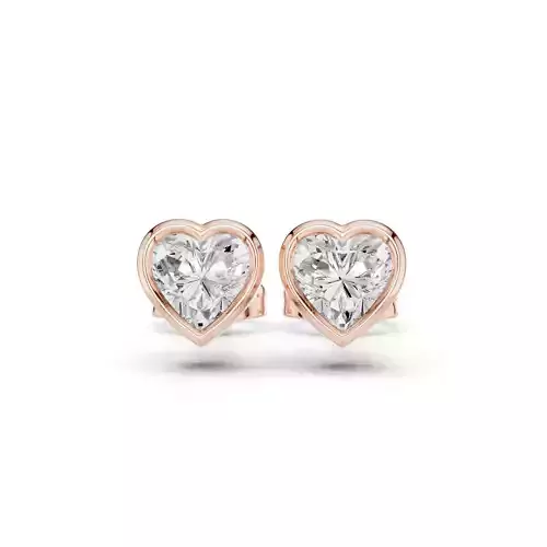Solitaire Heart Bezel Set Diamond Stud Earring 3DM STL Video 3D print model