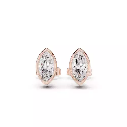 Solitaire Bezel Set Marquise Cut Diamond Earring 3DM STL Video 3D print model