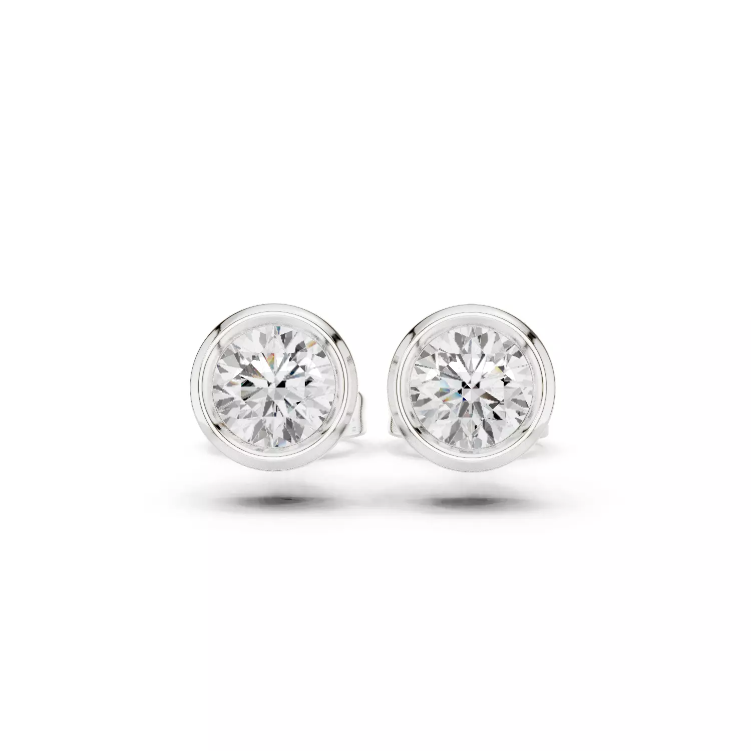 Solitaire Round Cut Bezel Set Diamond Stud Earring 3DM STL Video 3D print model_2