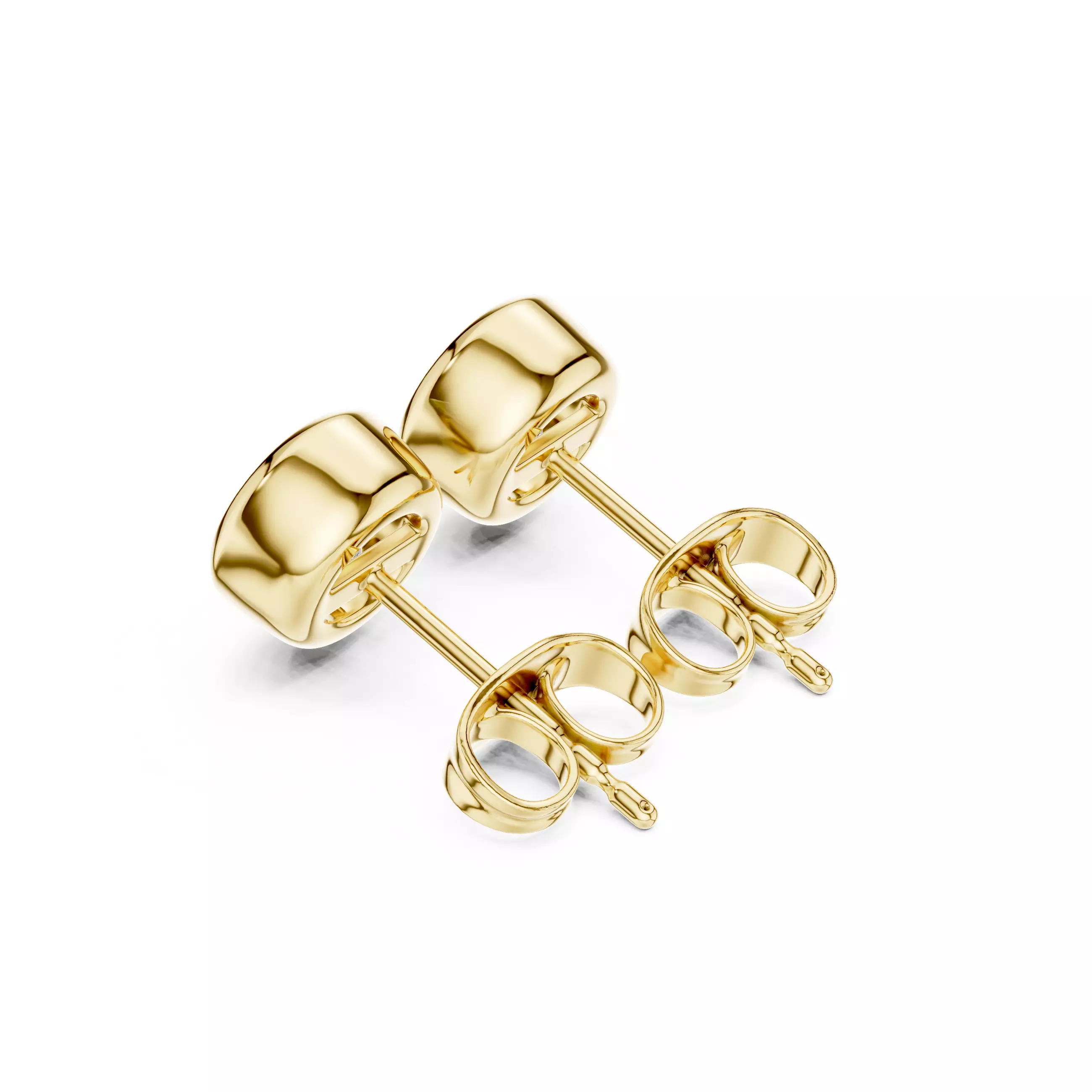 Solitaire Round Cut Bezel Set Diamond Stud Earring 3DM STL Video 3D print model_8