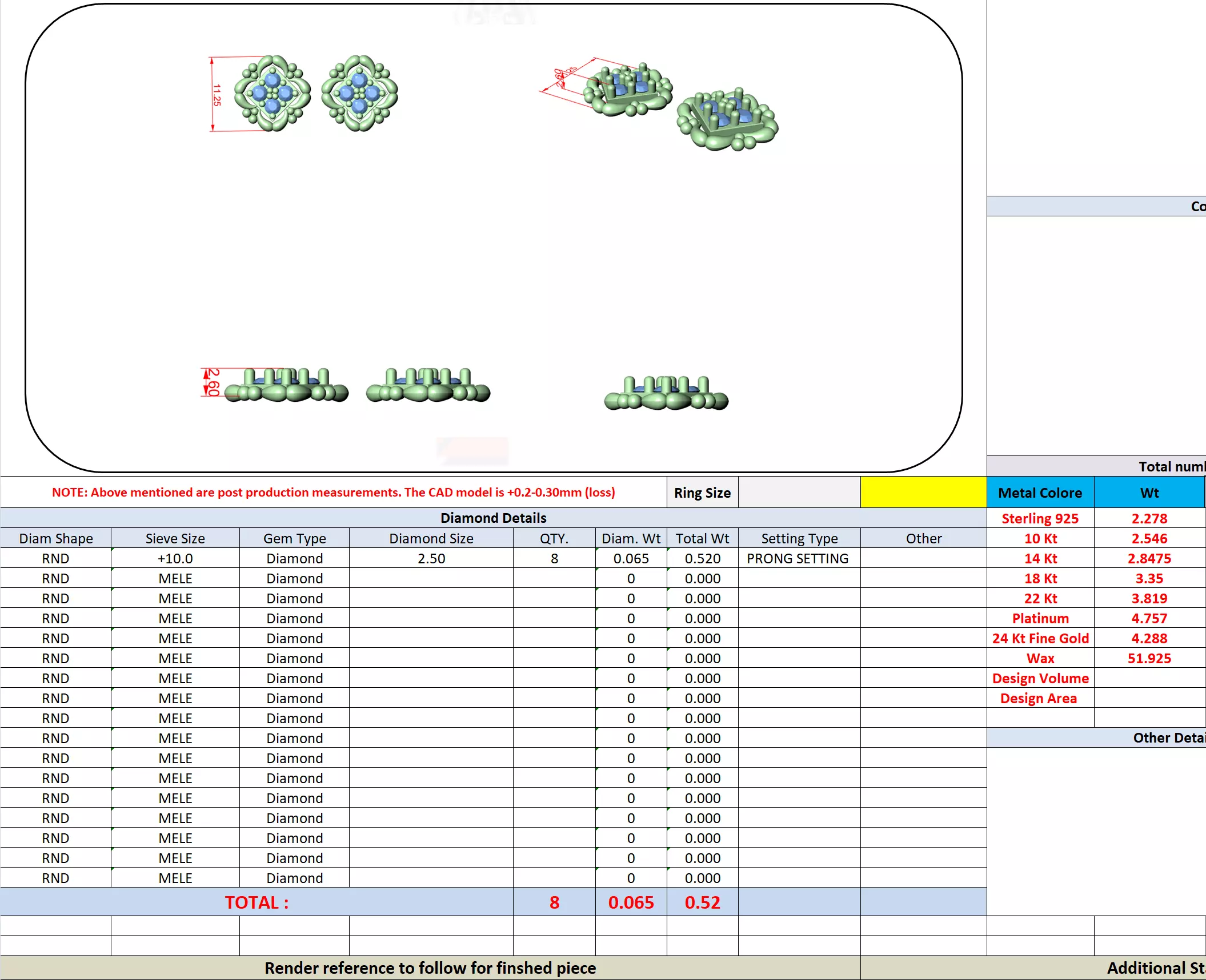 Round Cut Diamond Square Shape Earring 3DM STL Video 3D print model_10