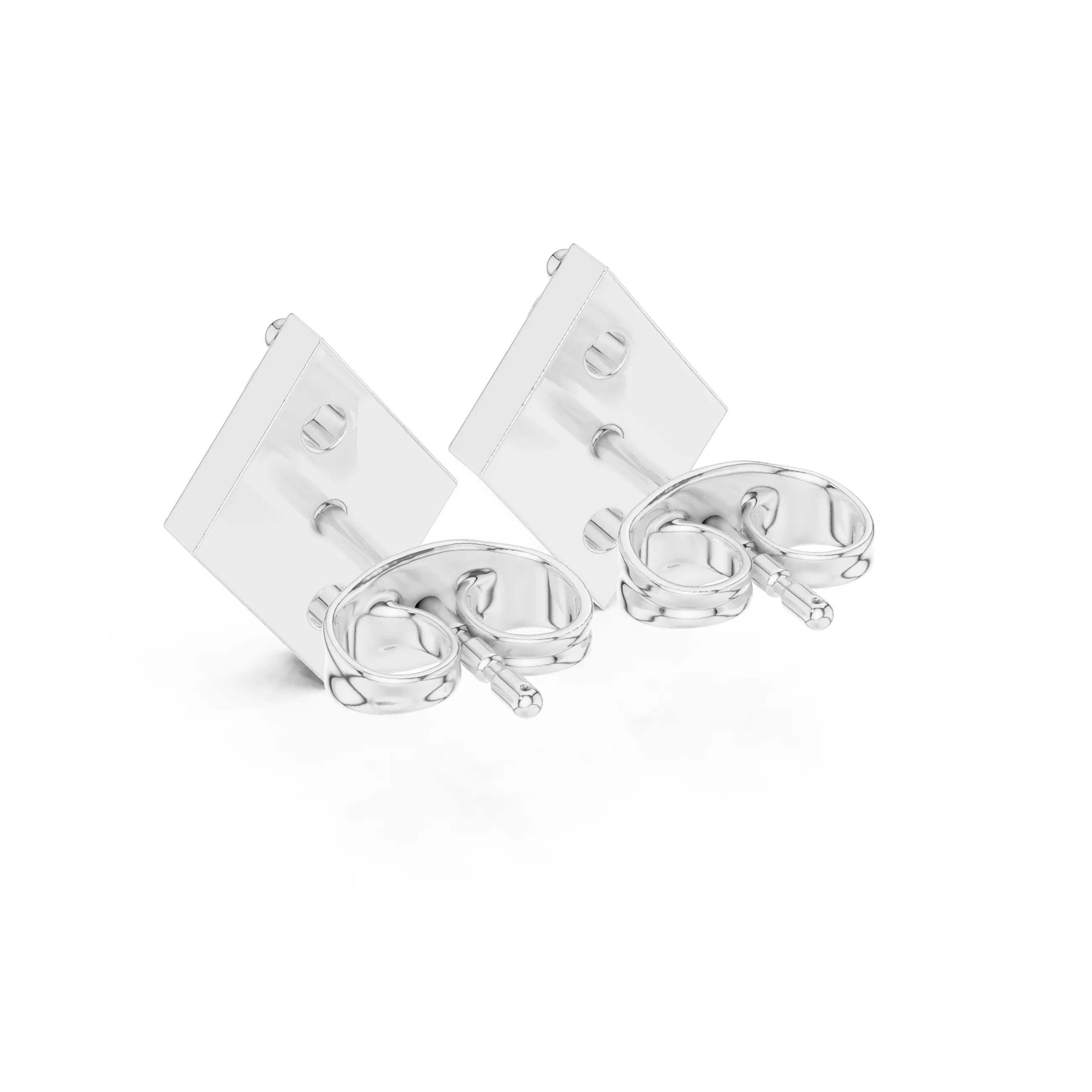 Round Cut Diamond Kite Shape Stud Earring 3DM STL Video 3D print model_8