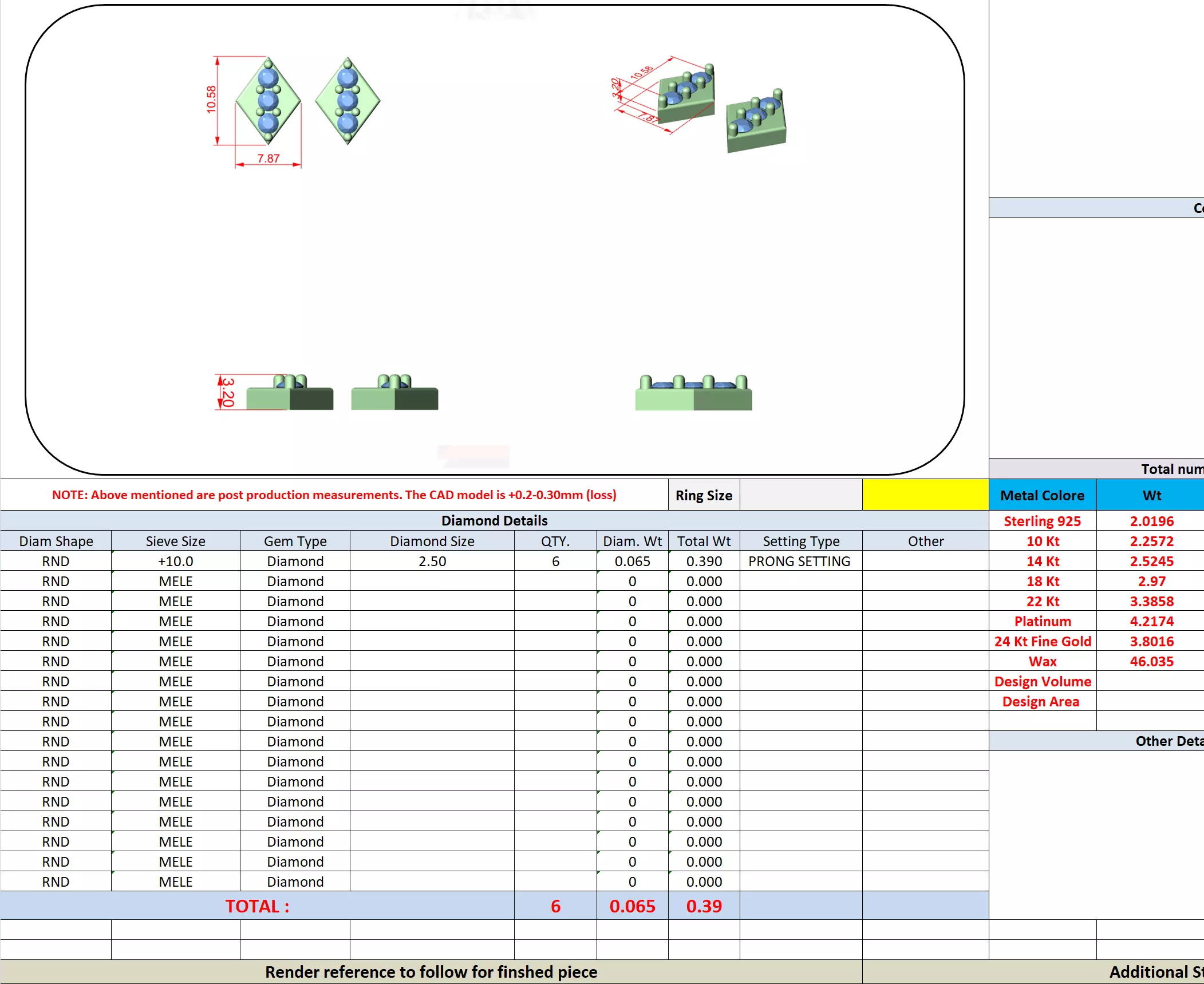 Round Cut Diamond Kite Shape Stud Earring 3DM STL Video 3D print model_10