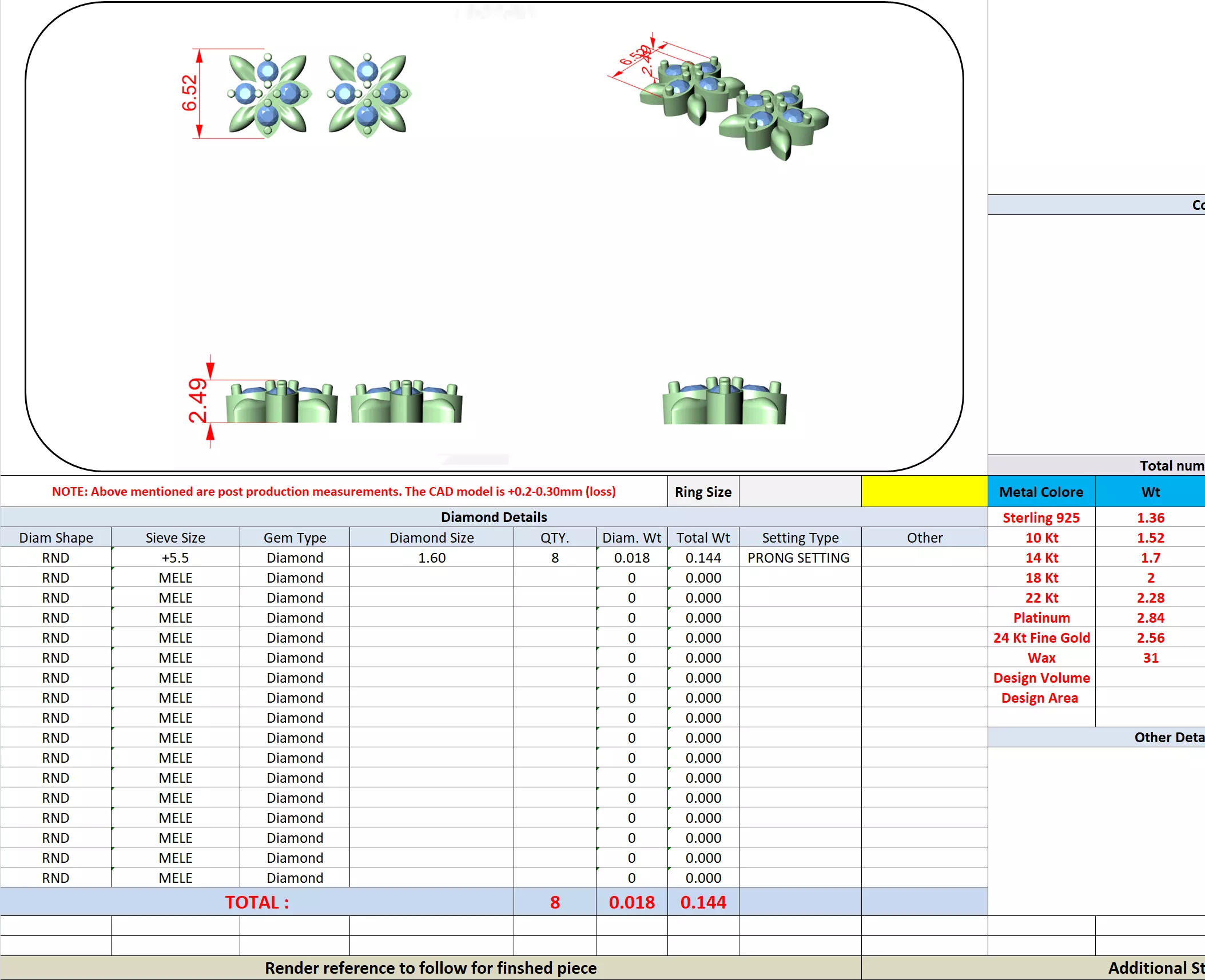 Round Cut Diamond Floral Theme Earring 3DM STL Video 3D print model_13