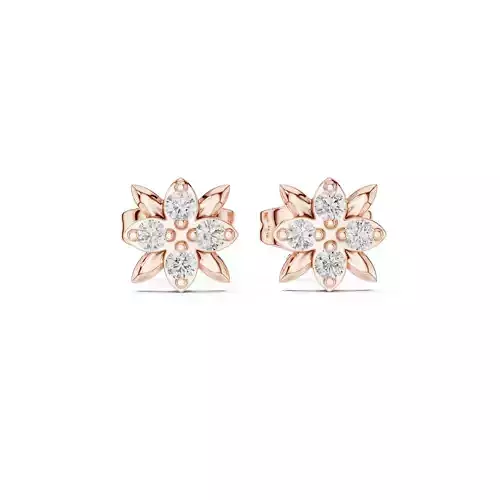 Round Cut Diamond Floral Theme Earring 3DM STL Video