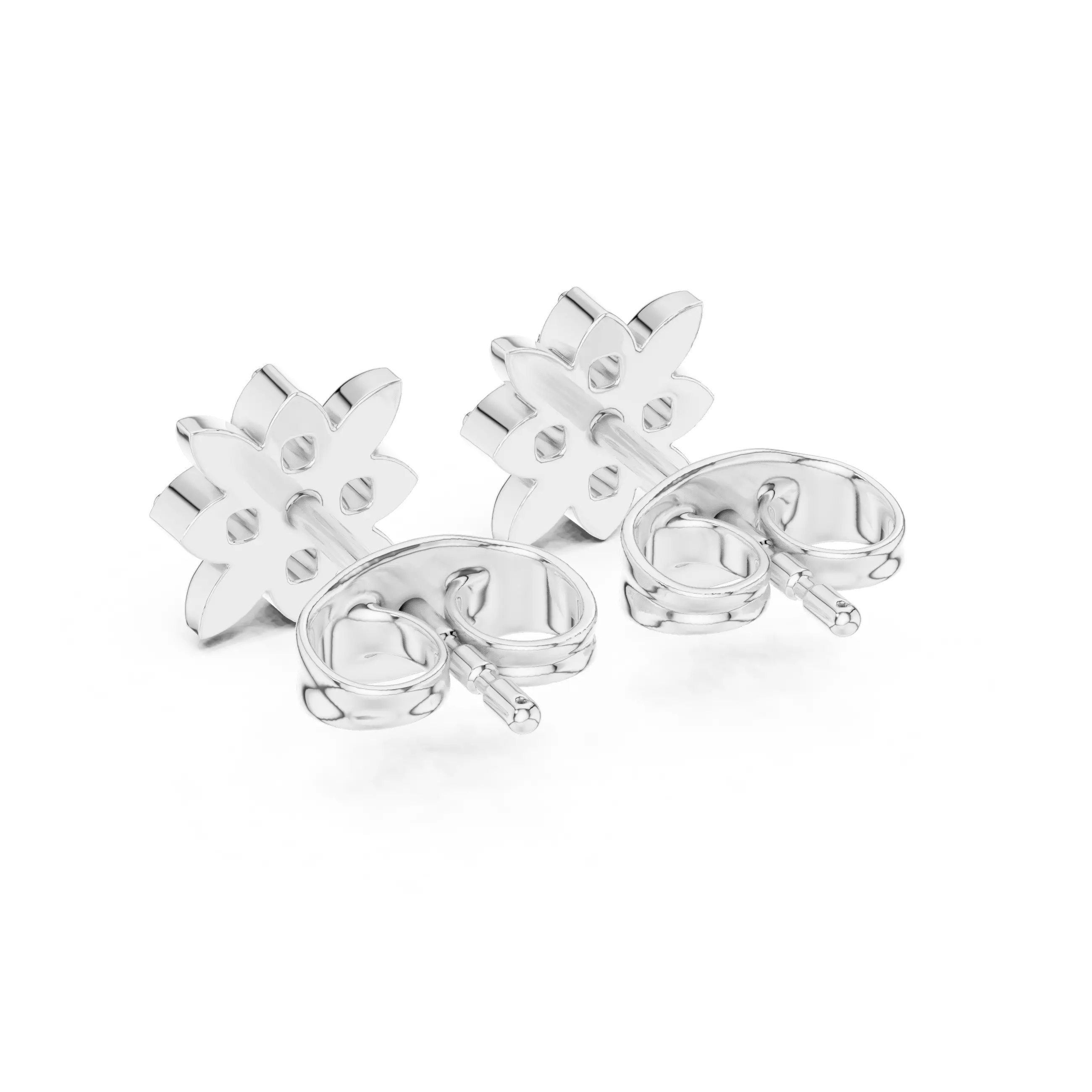 Round Cut Diamond Floral Theme Earring 3DM STL Video 3D print model_11