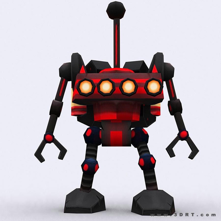 3DRT - Chibii-robot-18 Low-poly 3D model_2