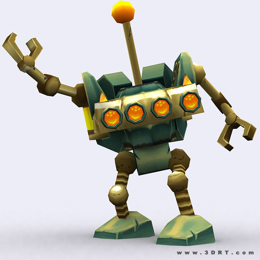 3DRT - Chibii-robot-18 Low-poly 3D model_5