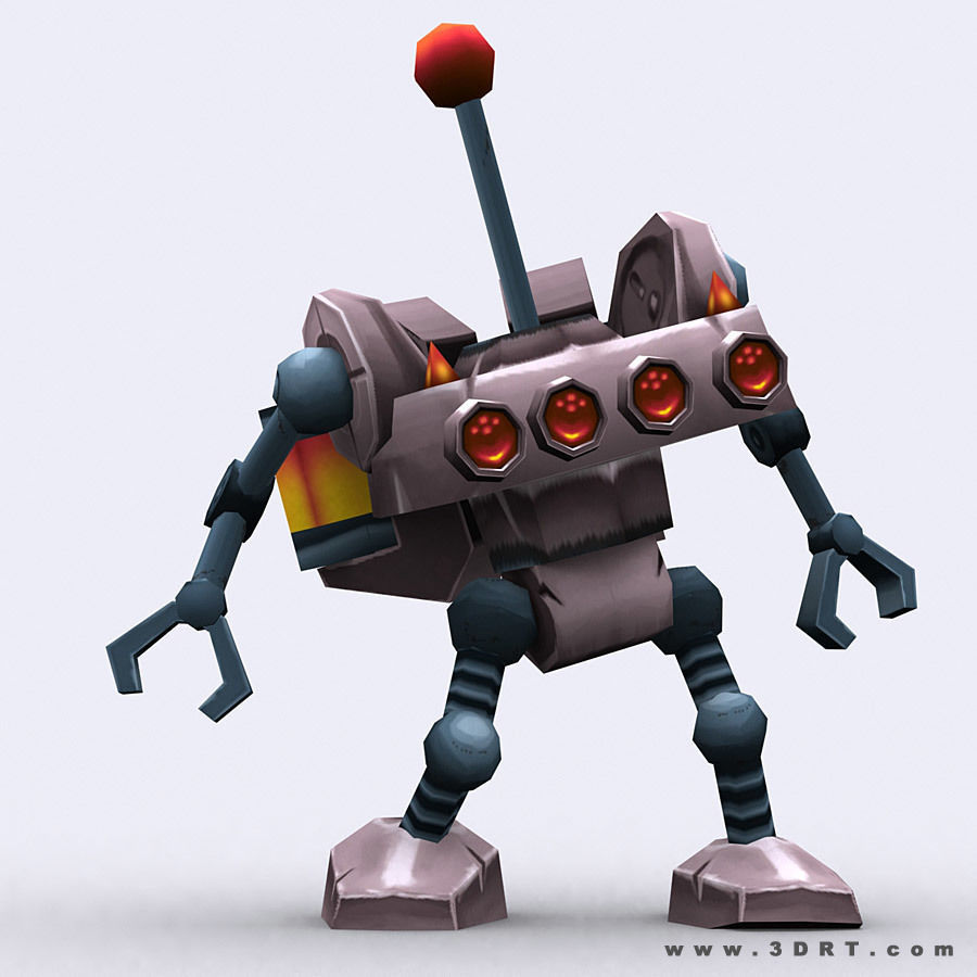 3DRT - Chibii-robot-18 Low-poly 3D model_1
