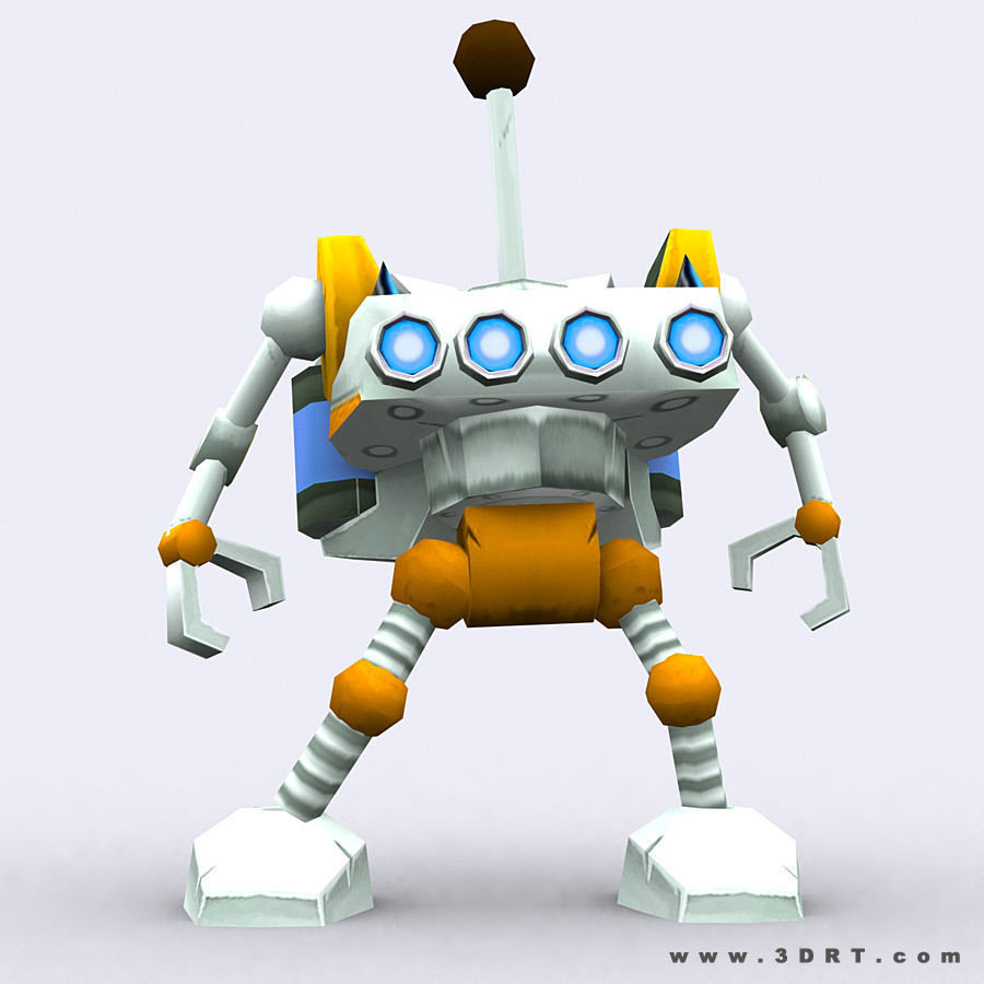 3DRT - Chibii-robot-18 Low-poly 3D model_7