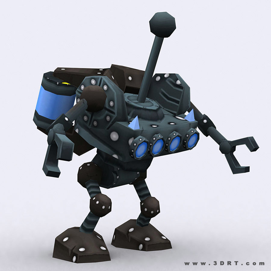 3DRT - Chibii-robot-18 Low-poly 3D model_3