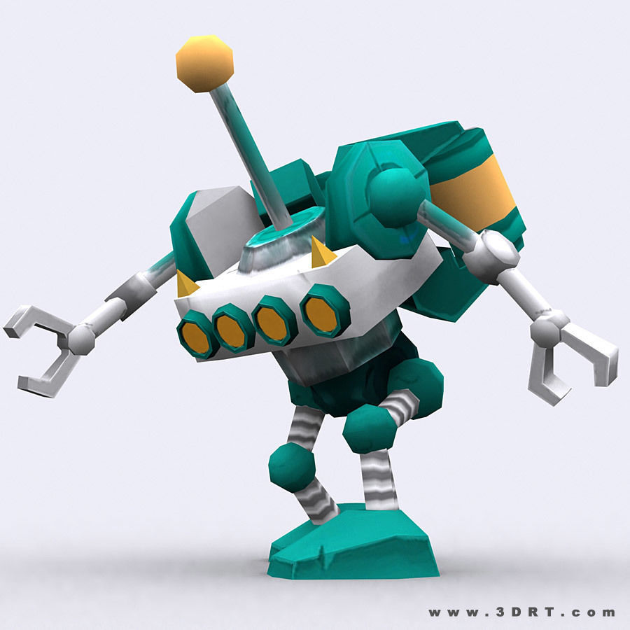 3DRT - Chibii-robot-18 Low-poly 3D model_6