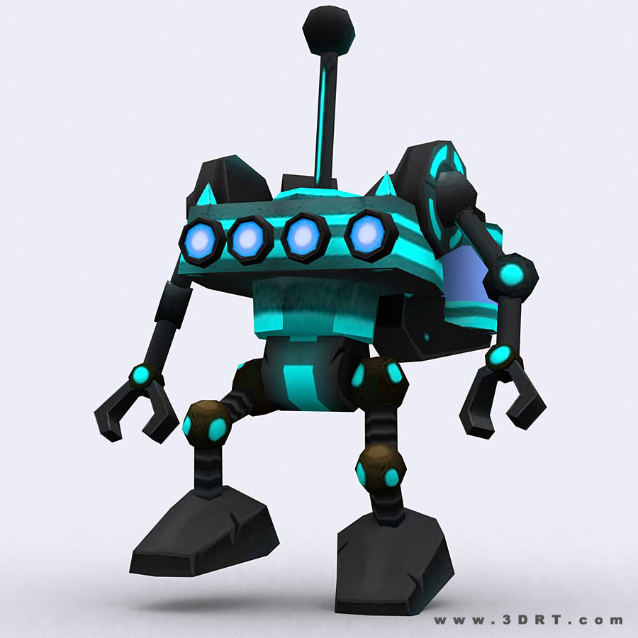3DRT - Chibii-robot-18 Low-poly 3D model_4