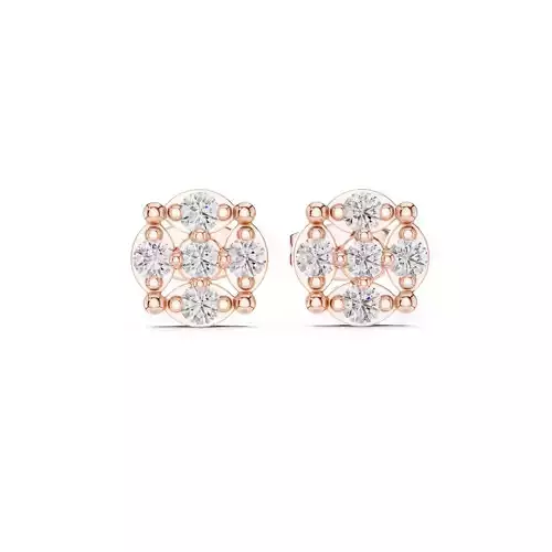 Round Cut Diamond Circular Stud Earring 3DM STL Video