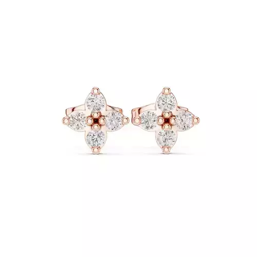 Four Round Cut Diamond Fancy Stud Earring 3DM STL Video 3D print model