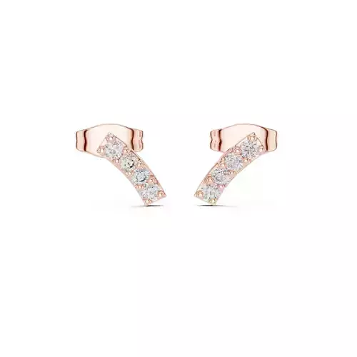 Round Cut Diamond Line Stud Earring 3DM STL Video
