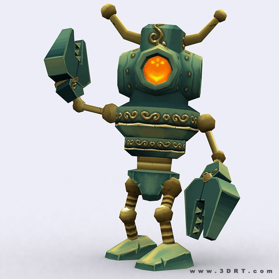 3DRT - Chibii-robot-19 Low-poly 3D model_1