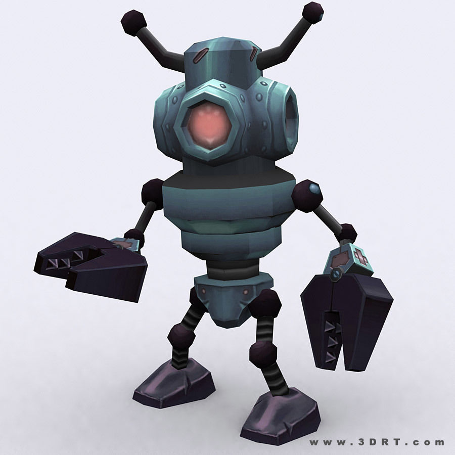 3DRT - Chibii-robot-19 Low-poly 3D model_5