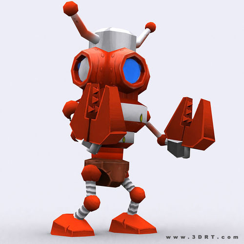 3DRT - Chibii-robot-19 Low-poly 3D model