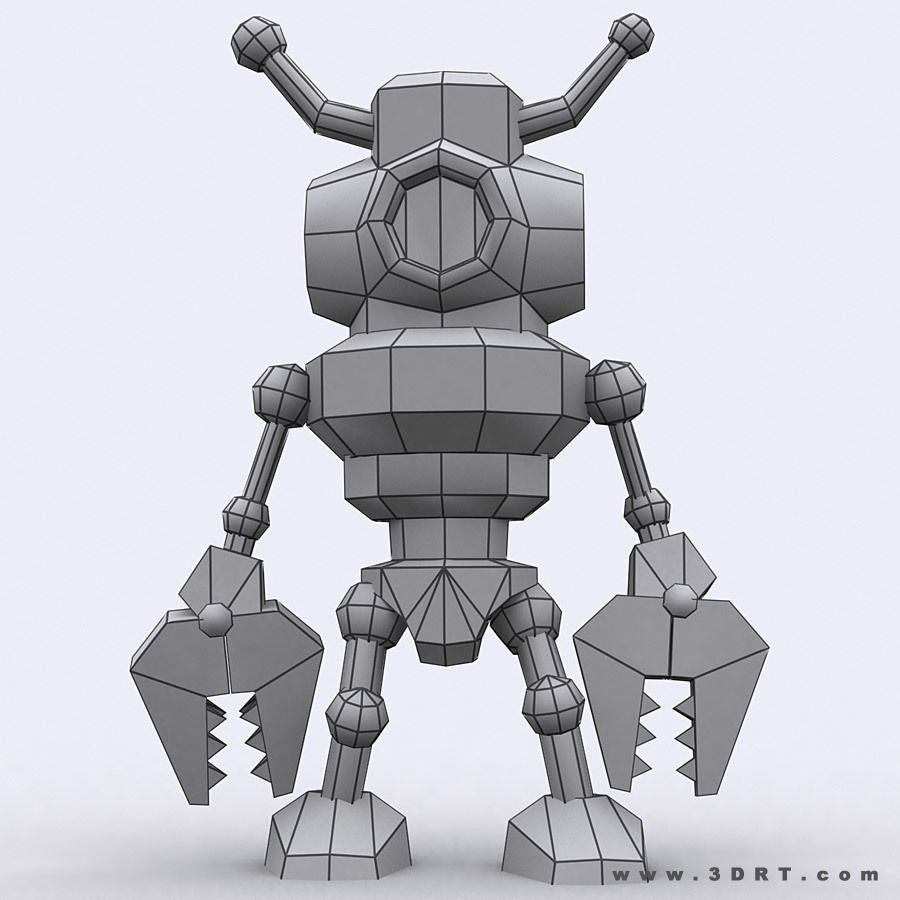 3DRT - Chibii-robot-19 Low-poly 3D model_6