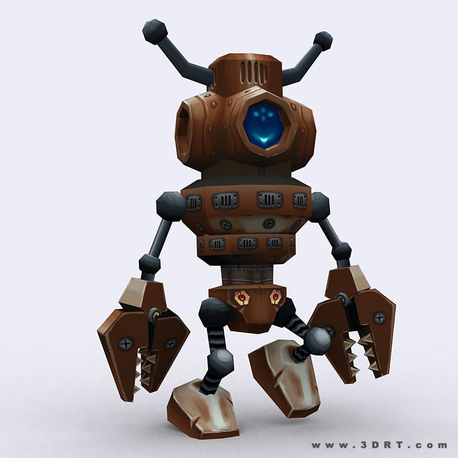 3DRT - Chibii-robot-19 Low-poly 3D model_8