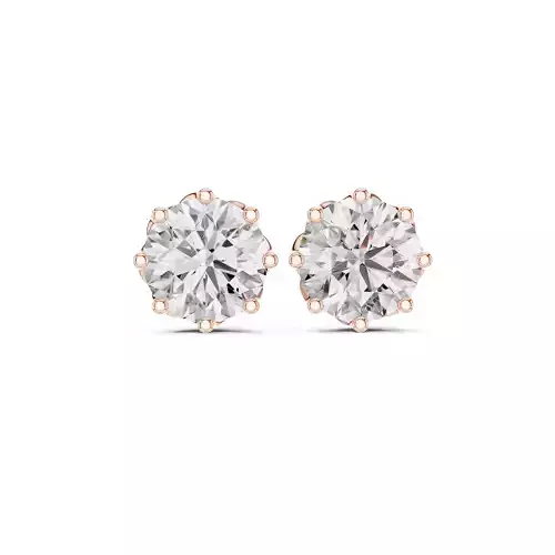 Solitaire Round Cut Diamond Eight Prong Earring 3DM STL Video