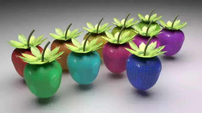 Colored Strawberries Set