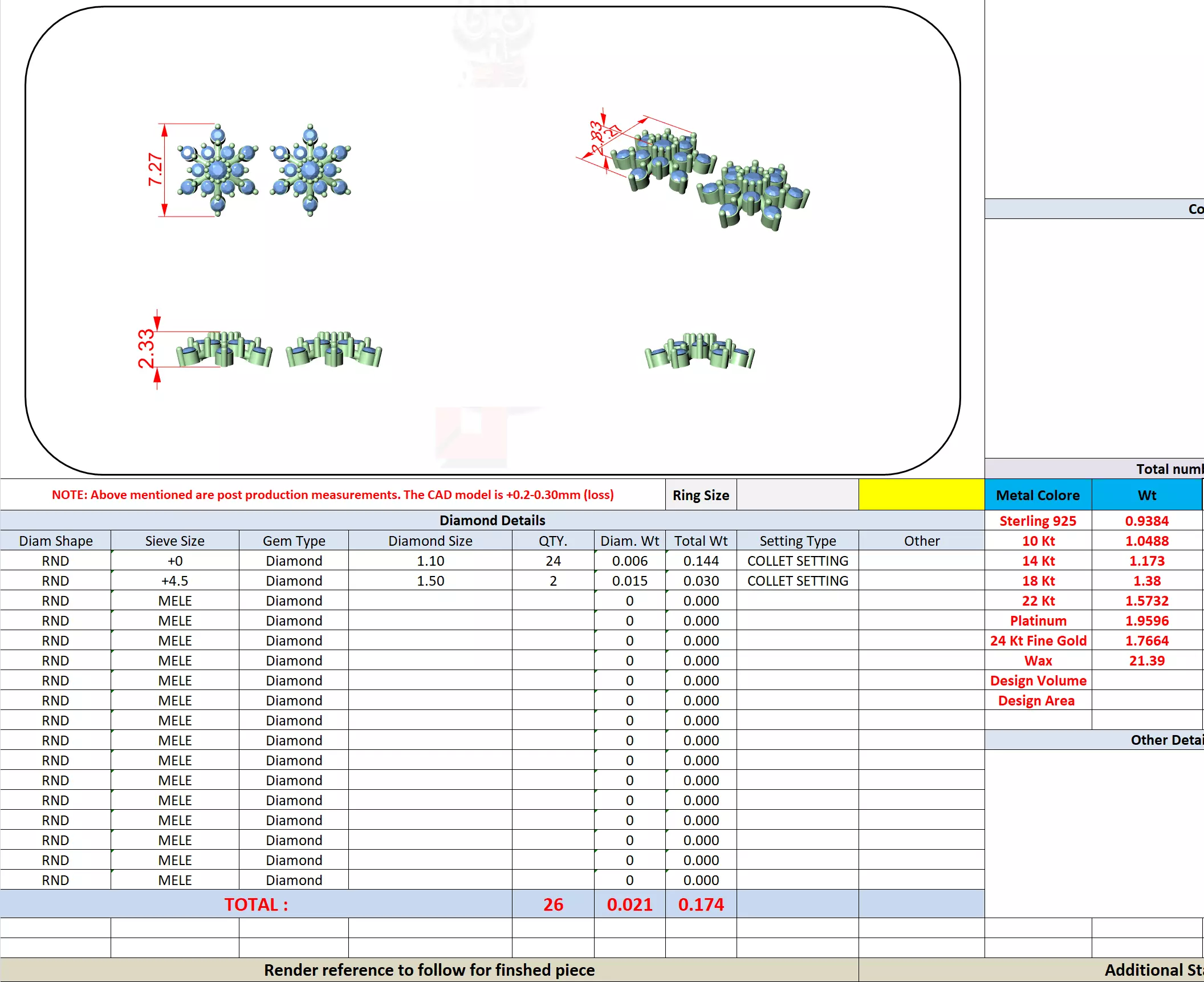 Round Cut Cluster Diamond Star Shape Stud Earring 3DM STL Video 3D print model_13