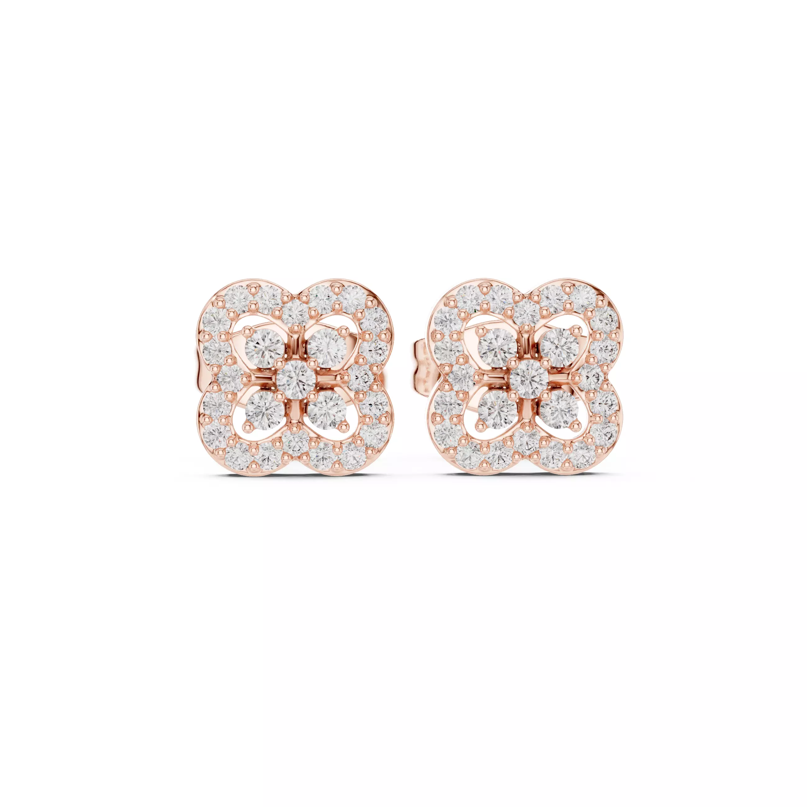 Round Cut Diamond Designer Stud Earring 3DM STL Video 3D print model_0