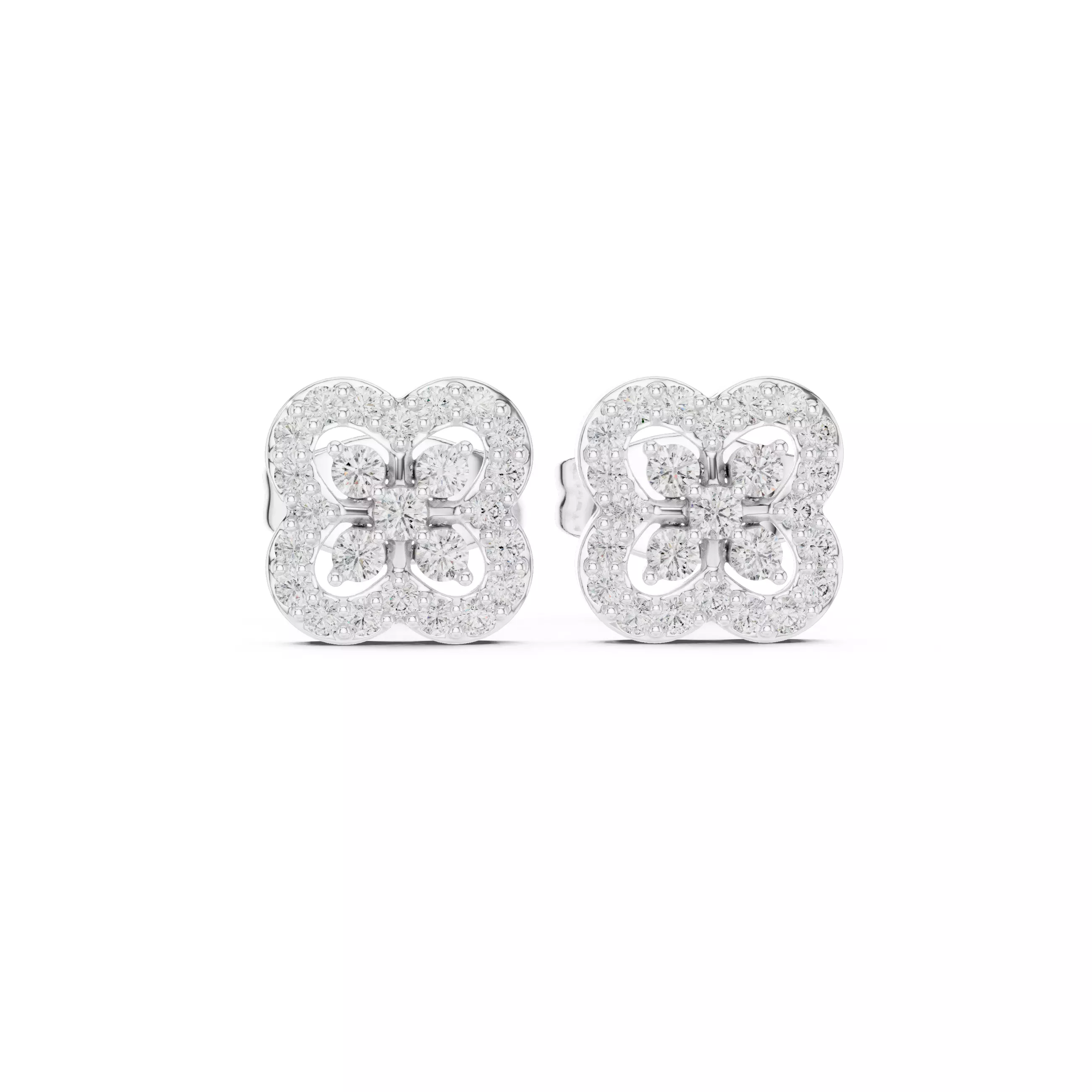 Round Cut Diamond Designer Stud Earring 3DM STL Video 3D print model_2