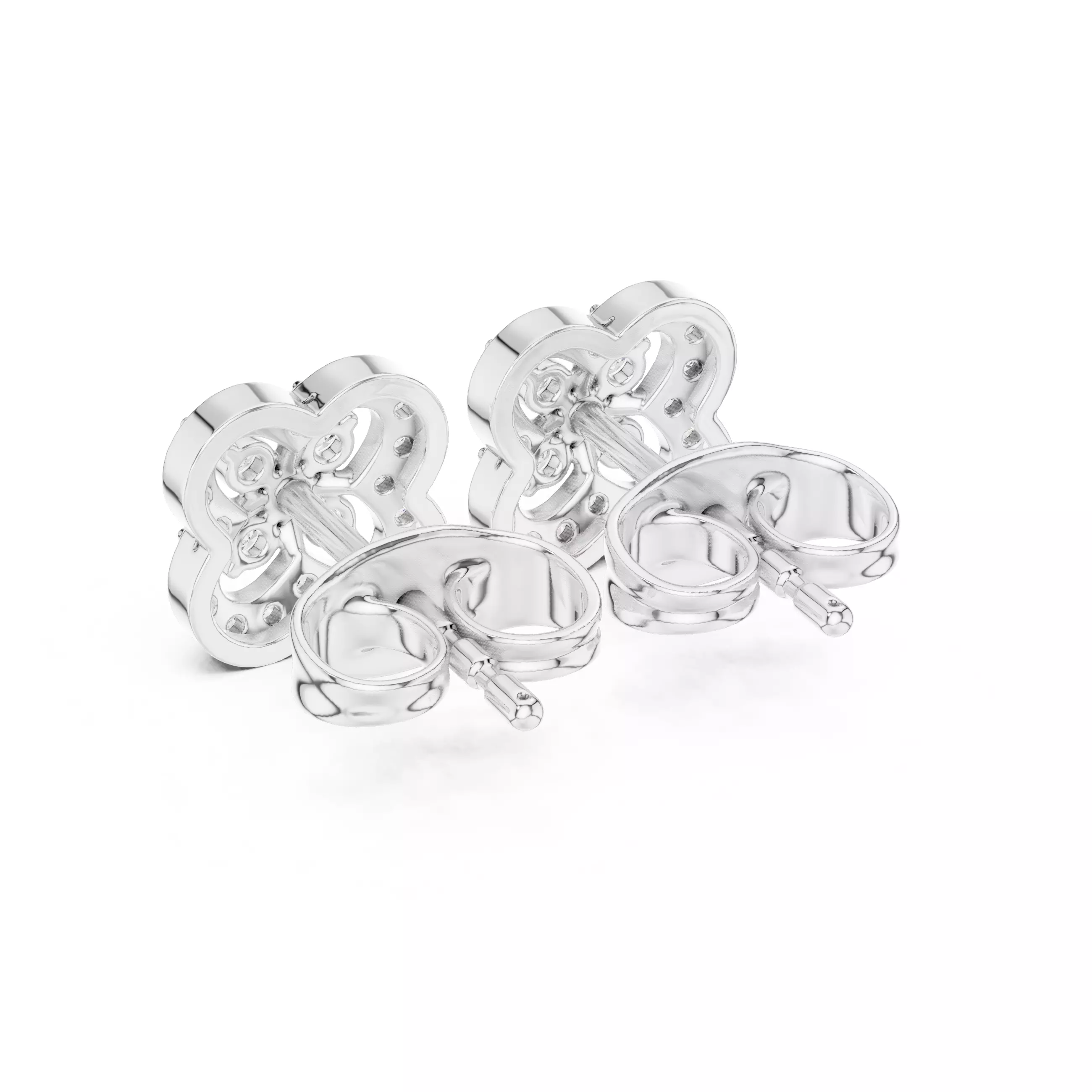 Round Cut Diamond Designer Stud Earring 3DM STL Video 3D print model_11