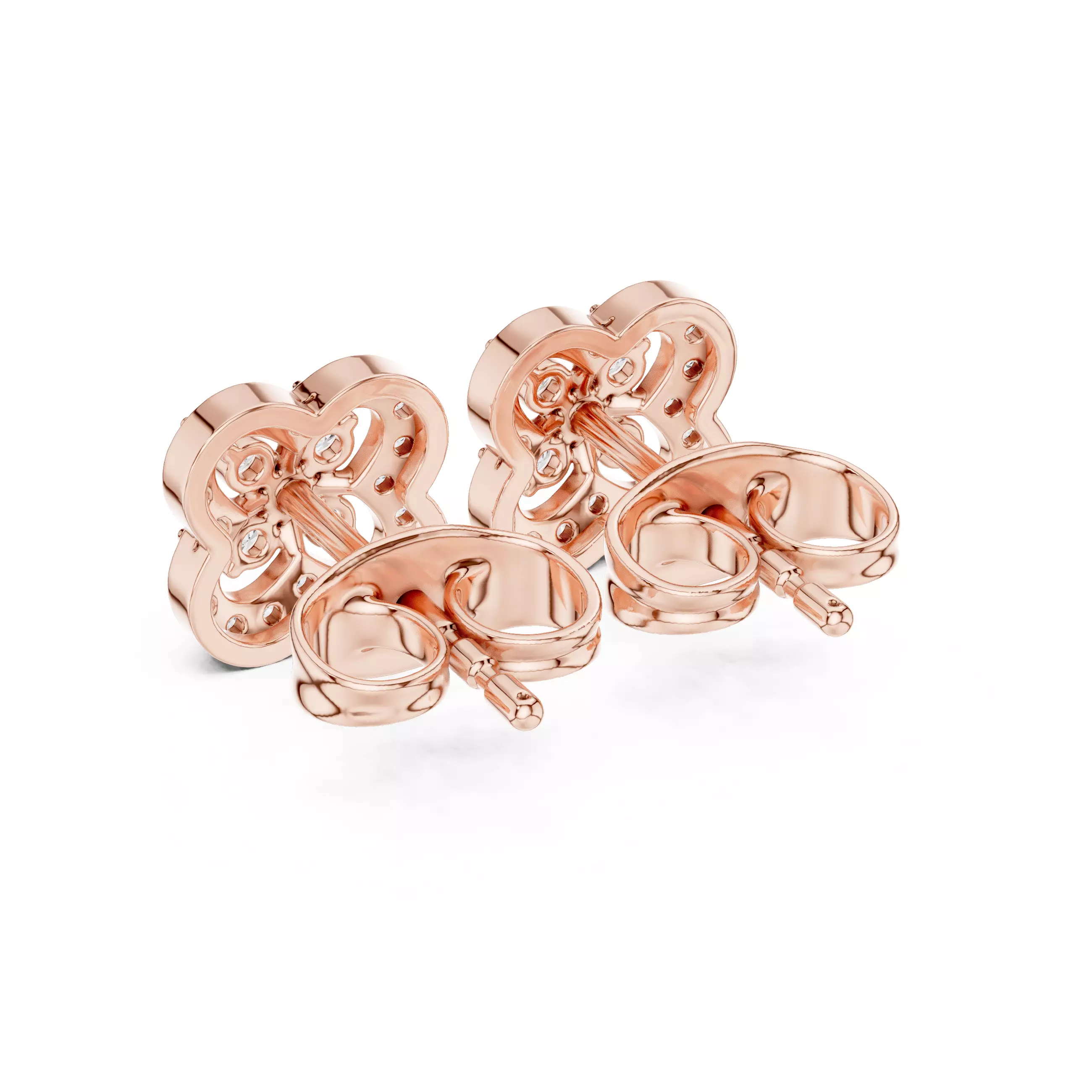 Round Cut Diamond Designer Stud Earring 3DM STL Video 3D print model_5