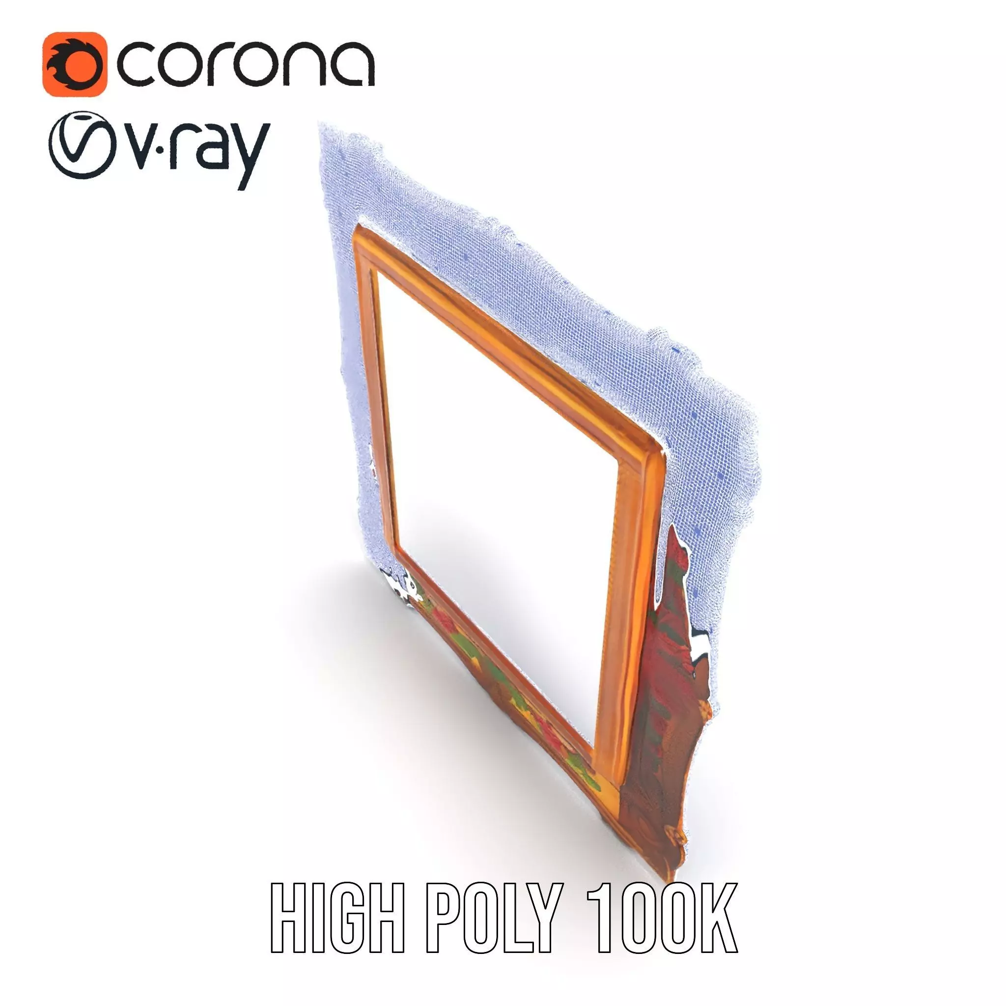 Ornate Baroque Picture Frame model pack for production rendering Low-poly 3D model_32