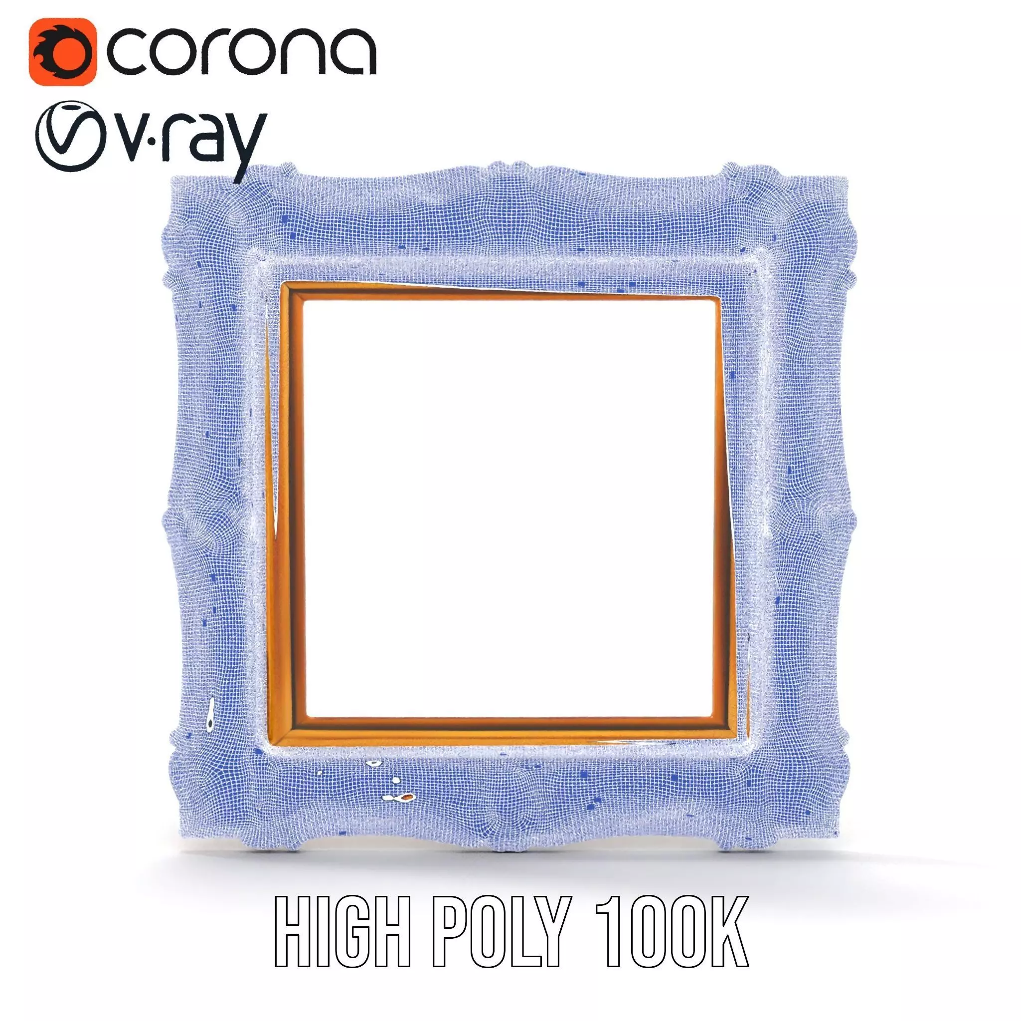 Ornate Baroque Picture Frame model pack for production rendering Low-poly 3D model_34