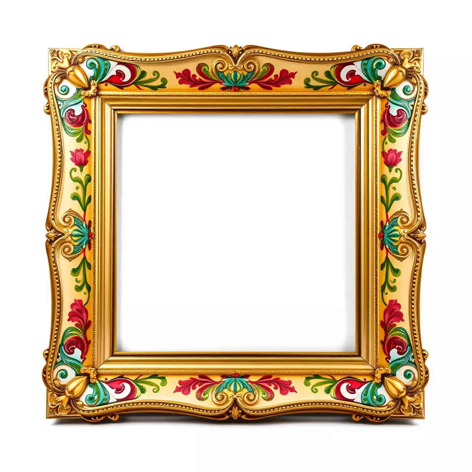 Ornate Baroque Picture Frame model pack for production rendering Low-poly 3D model_2